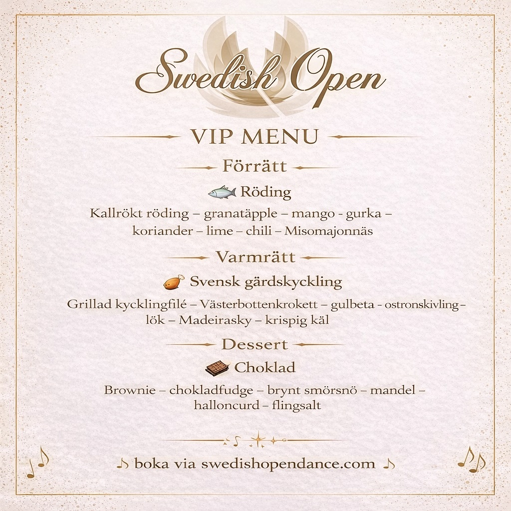 ✨ MISSA INTE! ✨
Boka VIP-middag 🍽️🥂
🎟️ Pris: 90 €
Biljetten inkluderar:
✔️ Inträde (lördag kväll)
✔️ Bordsplats
✔️ Exklusiv 3-rätters middag
✔️ Otrolig dans
✔️ Liveband hela kvällen 🎶
En kväll fylld av smak, musik och magisk stämning ✨
👉 Begränsat antal platser – boka din VIP-biljett nu!