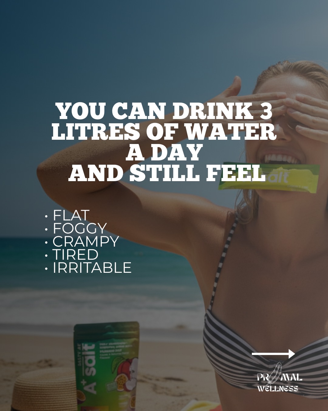 Water ≠ hydration
Without electrolytes your body can't:
👉absorb water properly
👉regulate muscle contractions
👉maintain blood volume
👉keep your brain firing
Drink smarter, not just more. 💧