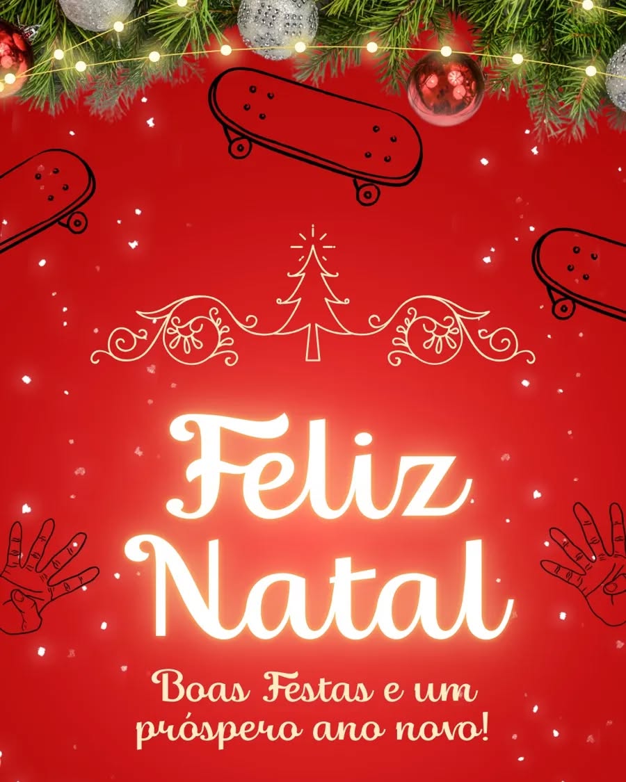 🎄✨ Família Skate for Everyone 🎉🛹
Que neste Natal, a luz do amor e da união ilumine seus lares. Que vocês possam desfrutar de momentos especiais ao lado de familiares e amigos, celebrando a alegria que essa época nos traz.
Desejamos que o próximo ano venha repleto de novas aventuras, desafios superados e muitas manobras radicais! Que cada um de vocês continue a se desenvolver, não apenas no skate, mas também como pessoas incríveis.
Agradecemos pela confiança e por fazerem parte da nossa comunidade. Estamos ansiosos para mais um ano, aprendendo e crescendo.
Um Feliz Natal e um próspero Ano Novo a todos!
Com carinho,
Equipe Skate for Everyone 🛹❤️