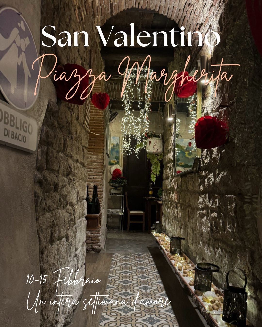 Un’intera settimana dedicata all’amore 💘
C’è chi lo festeggia un giorno solo
e chi sceglie di prendersi il tempo per farlo bene.
A Piazza Margherita vi accogliamo
in un’atmosfera intima,
con menù pensati per essere condivisi🫂
e una location a tema scelta per godersi il momento✨.
Grazie alla doppia cucina e alla doppia pizzeria tutto è disponibile anche in versione gluten free ❌🌾
Al prosecco, come sempre, ci pensiamo noi 🥂. 📆10-15 febbraio, prenotazioni dal link in bio. #sanvalentino #glutenfree #prosecco #evento #menu