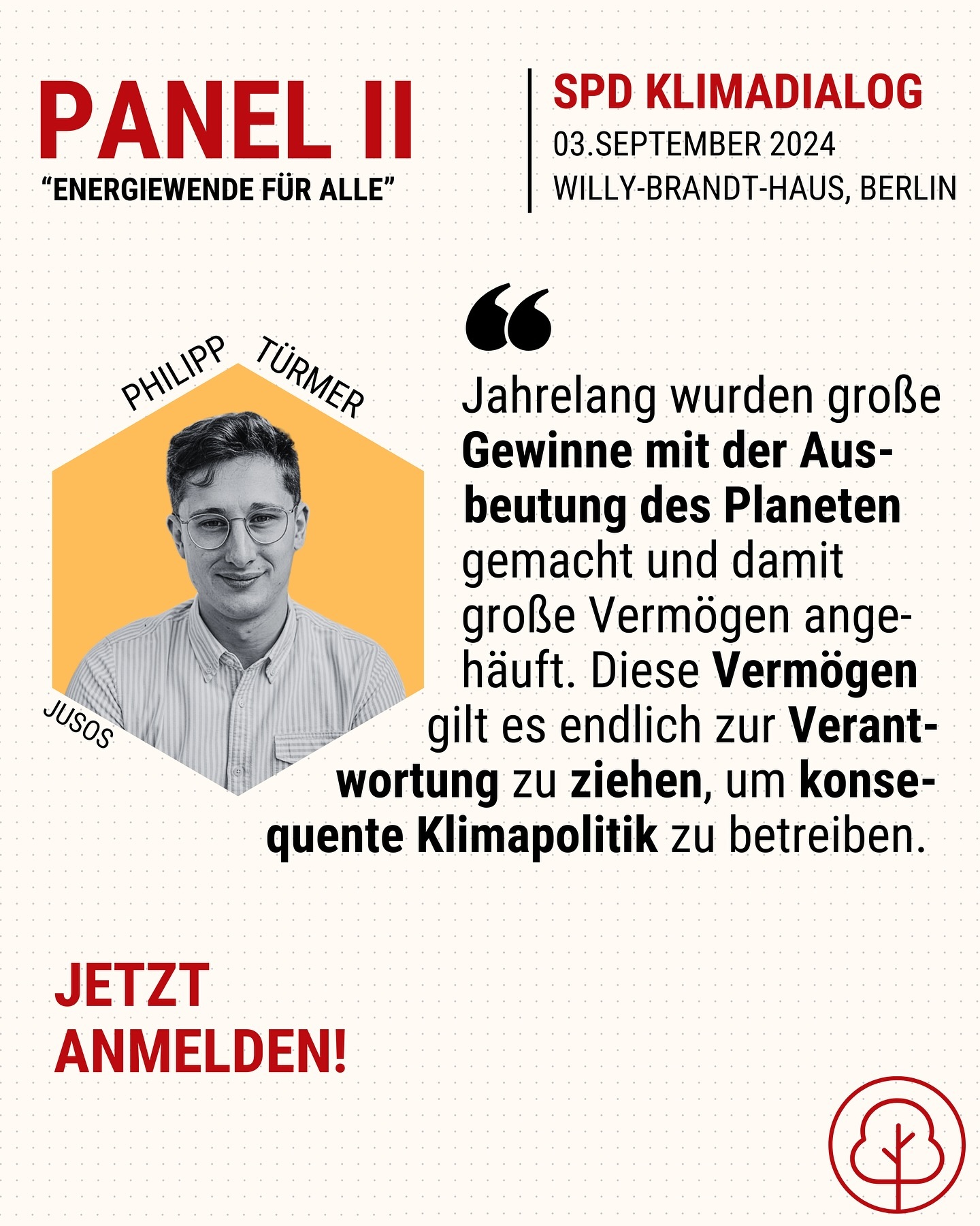 Wir freuen uns sehr, dass @galthasar auf unserem Panel zur Finanzierung der Klimapolitik sitzen wird!💰🌹🌳
Anmelden könnt ihr euch über den Link in der Bio! 🙌