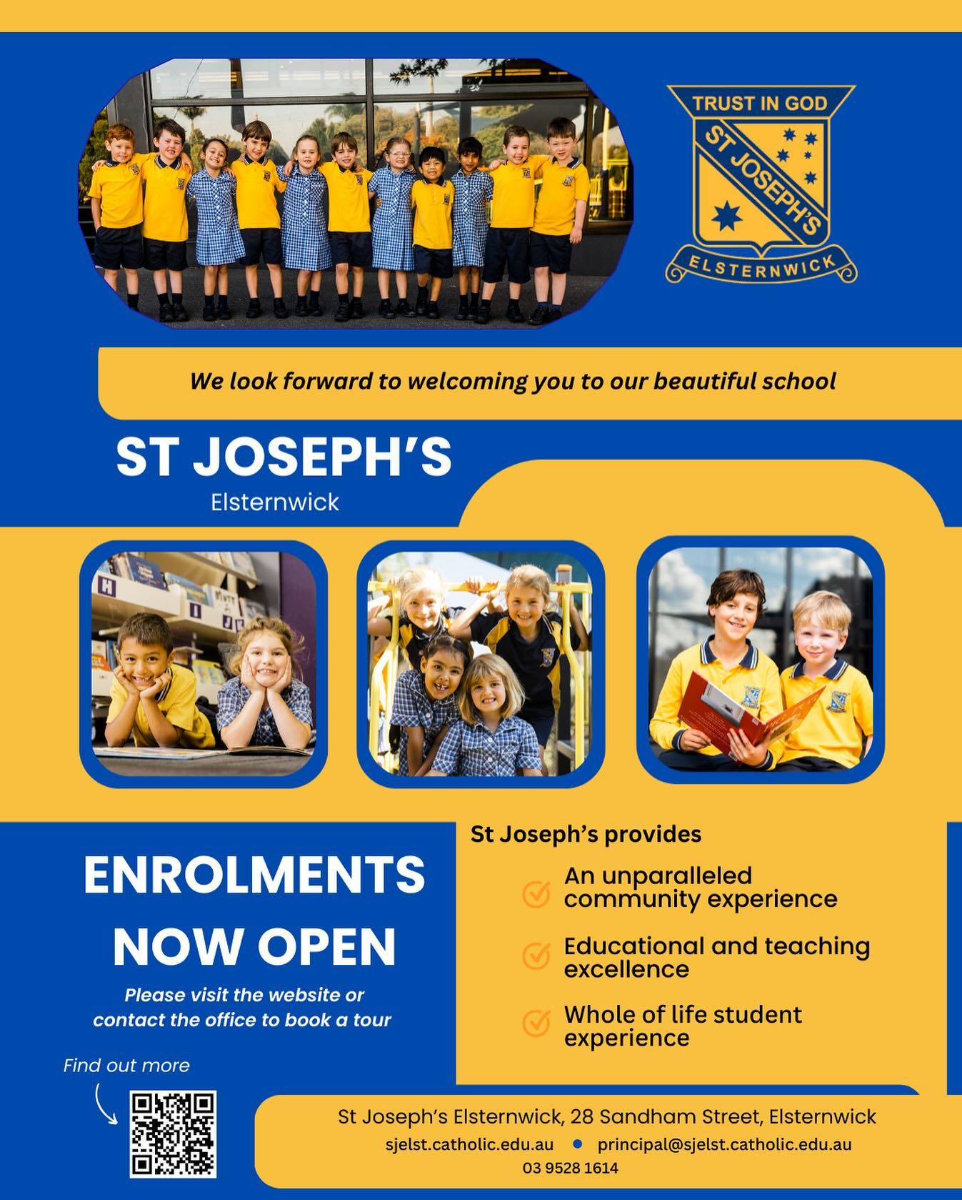 Come and see all that St Joseph’s has to offer at our upcoming Open Days. Register via the link in our bio or contact the school directly. We look forward to welcoming you to our beautiful school.
