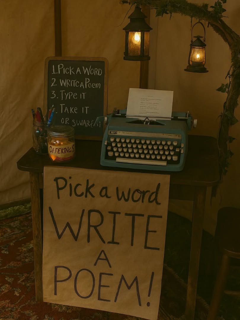 An idea for the travelling library... I have a gorgeous itlalian type writer I rarely use. It'd be lovely to let others use it!