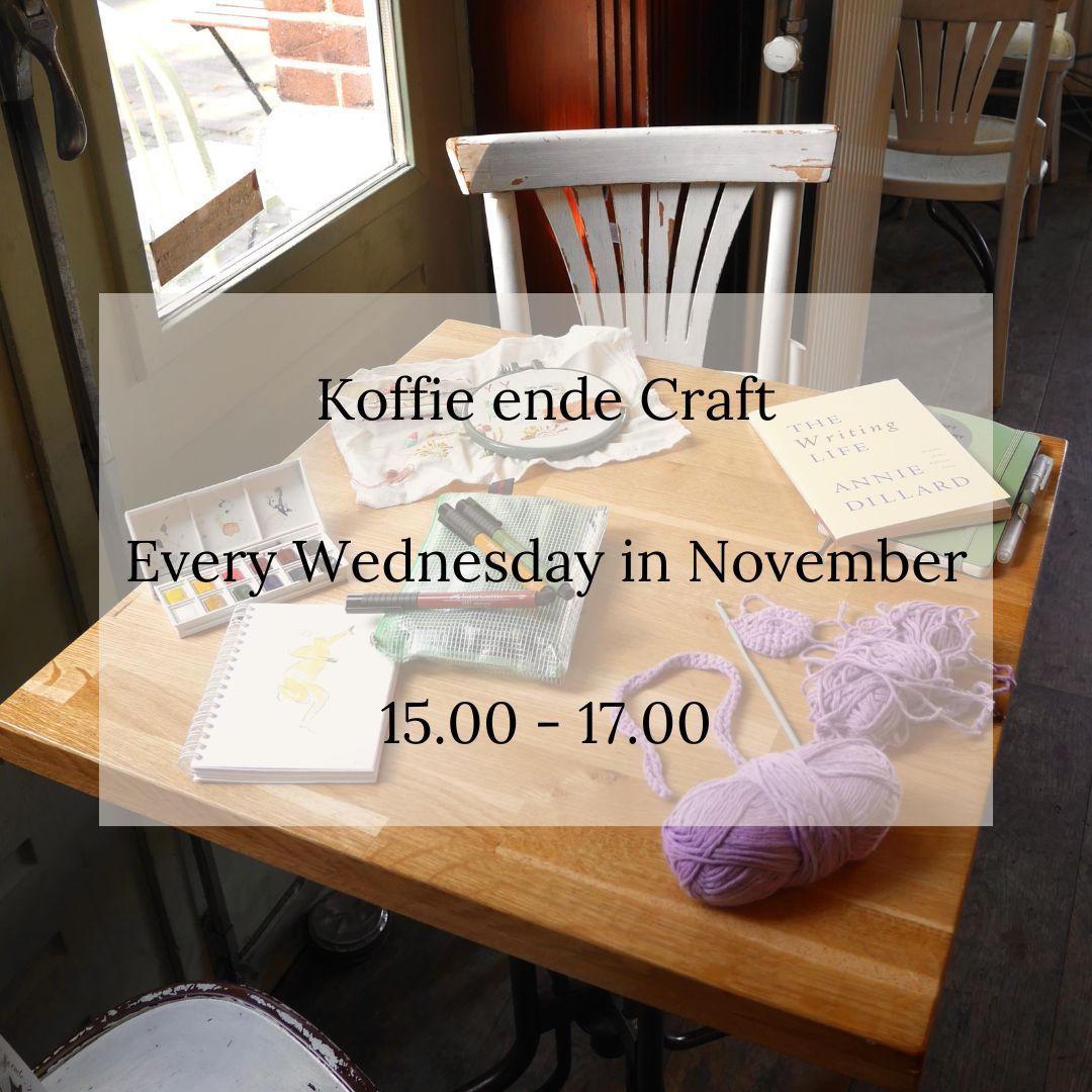 The votes are in: every Wednesday in November is crafternoon! From 15.00 - 17.00, bring in your project and work in the company of other craft lovers - come once, come every week, whatever you like!
NB: This is not a workshop, simply an invitation to dedicate some time to your inner artist and connect with other creatives. It's also an opportunity for us to find out what you might want more of in this space, so please let us know your thoughts!
If you do want to learn a new creative skill, we recommend our friends over at @studio.spoko 💛💜
#artistsway #artistdate #vegancafe #vegantreats #creativecommunity #amsterdam