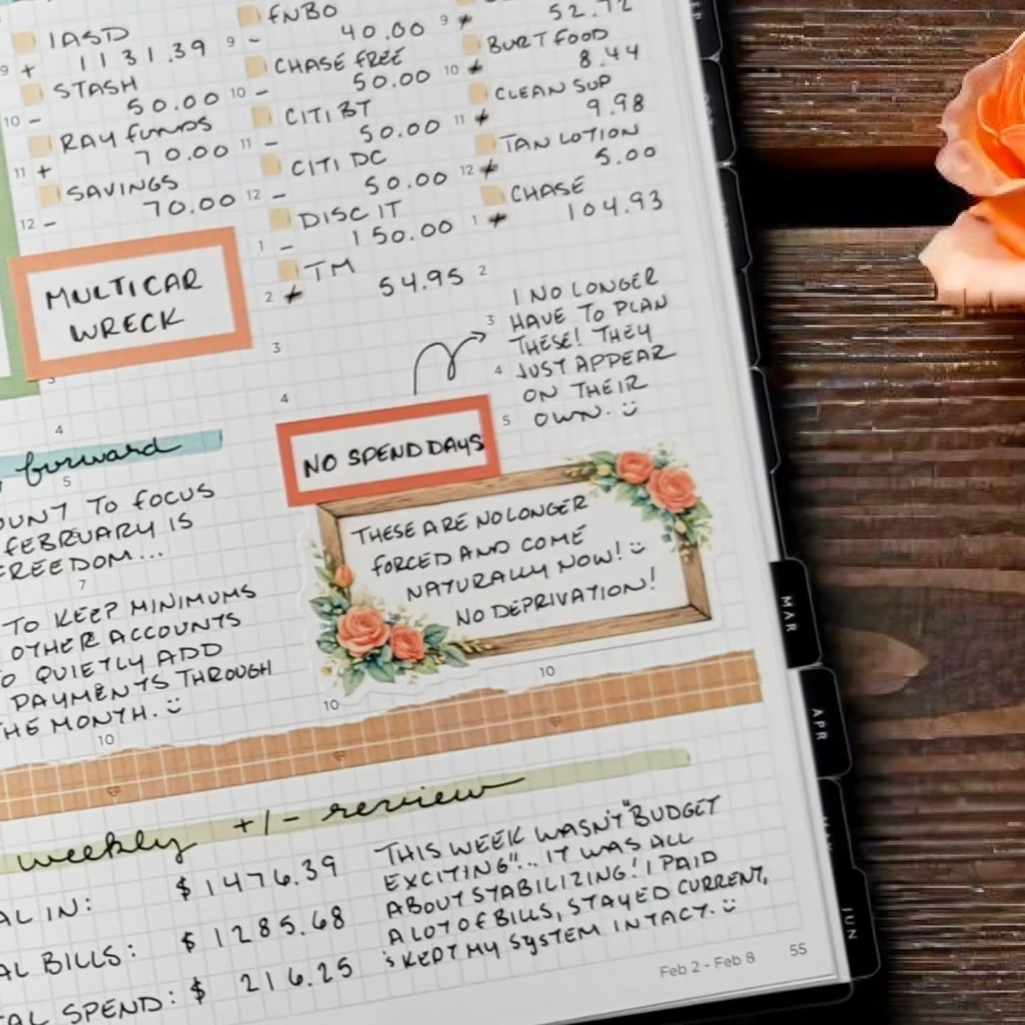 These no-spend days werenât forced â they happened naturally.
When spending aligns with real needs instead of emotion, it feels calm instead of restrictive.
There is no deprivation here, just intentional choices and breathing room.
.
In need of some box stickers for your planner layouts? Check out my etsy shop... download, print, and cut in a variety of colors!
.
#hemlockandoakweekly #budgetplanner #budgetgoals #planwithme #nospenddays