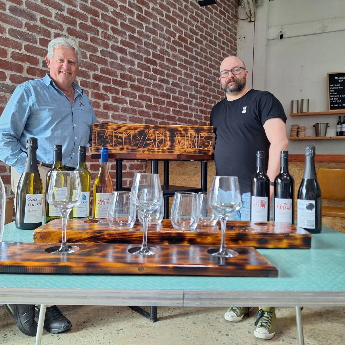 Chief Rooster and Scott manager of #MilledgesDistillery ready for afternoon tastings of Farm Yard Wines 8A Todd St Port Adelaide