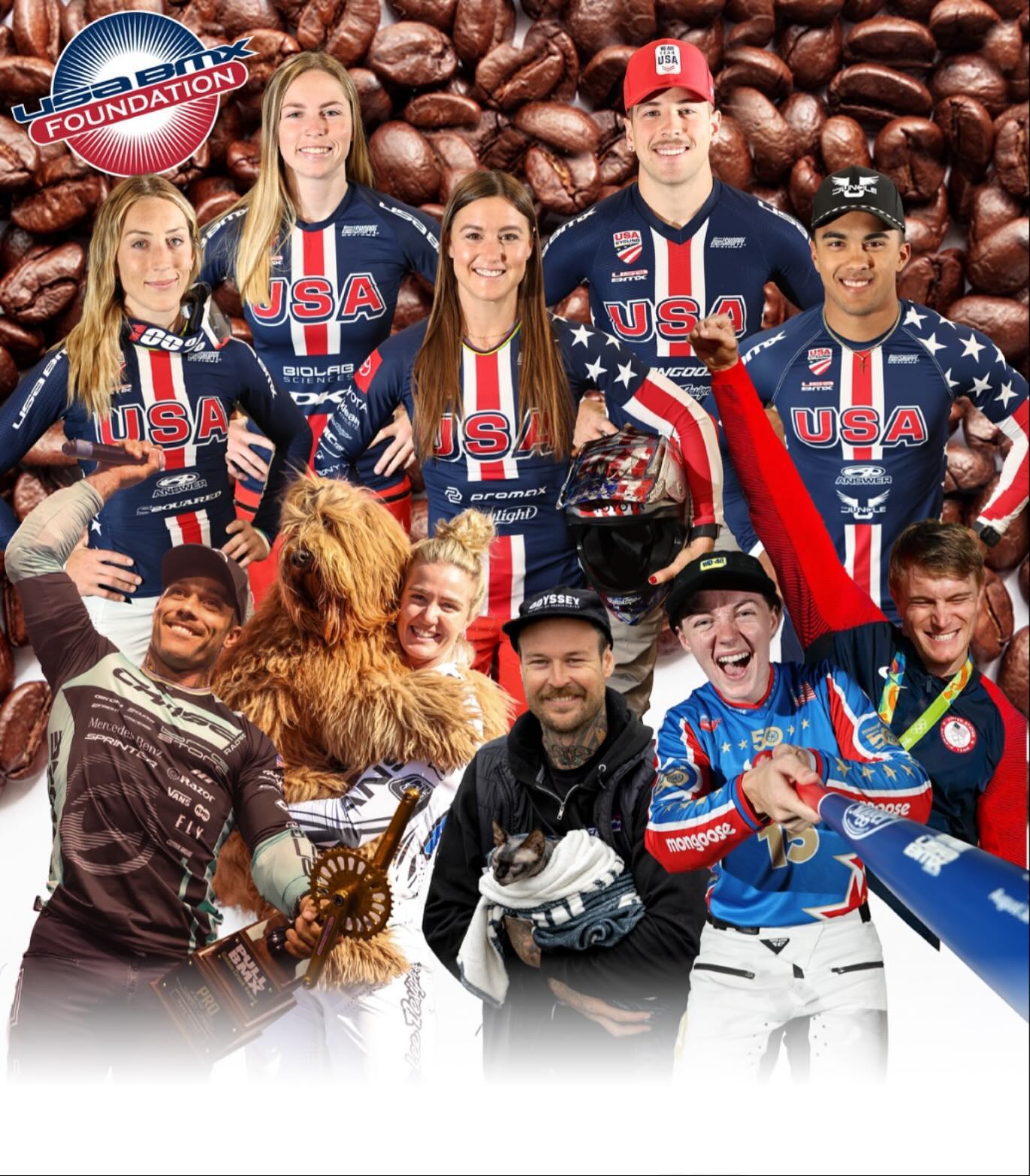 This years Coffee with the Pros lineup is 🔥 don’t miss out on this amazing opportunity for candid conversations over a cup of Joe with these rockstars ☕️ link in our bio to buy tickets! All proceeds help get more kids on bikes ❤️ #usabmxfoundation #usabmx