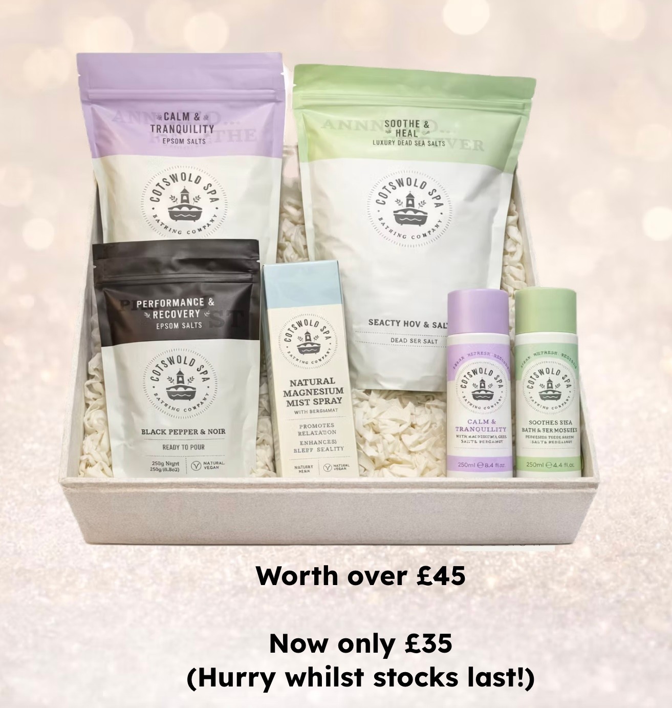 💗 This Valentine’s Day, gift more than flowers… gift wellbeing. 💗
Our Cotswold Spa Wellness Hamper is a love letter to rest, relaxation and self-care. Thoughtfully curated with magnesium-rich salts, soothing shower gels and calming aromatherapy, it transforms everyday bathing into a spa-quality ritual at home.
From calming bergamot and grounding cedarwood to mineral-rich Dead Sea Salts that soothe skin and muscles, every product inside is designed to help your loved one truly unwind.
✨ Beautifully presented.
✨ Ready to gift.
✨ Perfect for someone who deserves deep rest.
💭 Who would you love to spoil with a moment of calm this Valentine’s?
👉 Shop now: www.cotswoldspa.com
#ValentinesGiftIdeas #WellnessHamper #GiftOfRelaxation #CotswoldSpa #SelfLoveRitual #SpaAtHome #LuxuryWellness #MagnesiumBenefits #ThoughtfulGifting #ValentinesSelfCare #UKWellnessBrand