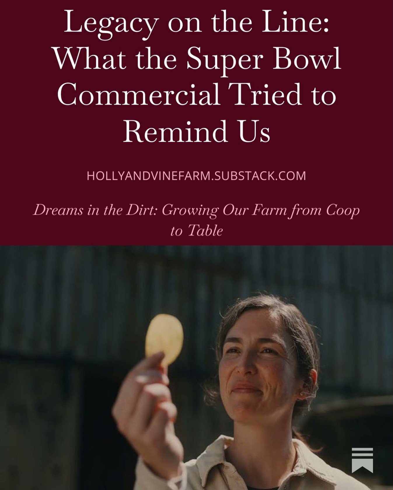 This week we are talking about the Super Bowl, not the halftime show or how that was seriously the most boring game ever. But the Lay’s potato commercial and the lack of coverage about the threat to the US food system.
Link in the Bio
#superbowl #lays #farming