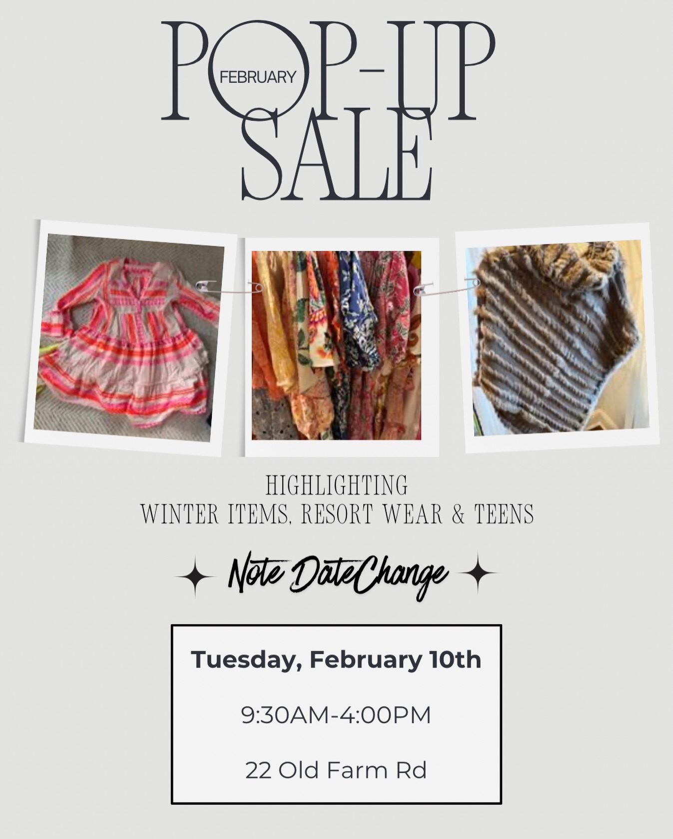 Please note the change of date in order to provide our clients with the best curated selection of elevated consignment ⭐️
The Vault invites you to an intimate February Pop-Up Sale featuring a refined edit of winter layers, resort-ready pieces, and elevated styles for women & teens—carefully curated and ready for their next life.
📍 22 Old Farm Rd
🗓 Tuesday, February 10th
⏰ 9:30 AM – 4:00 PM
We look forward to welcoming you. The best pieces never stay locked away for long ✨
#ctstylevault #popup #Shopsmall #fairfieldcounty #curatedconsignment
