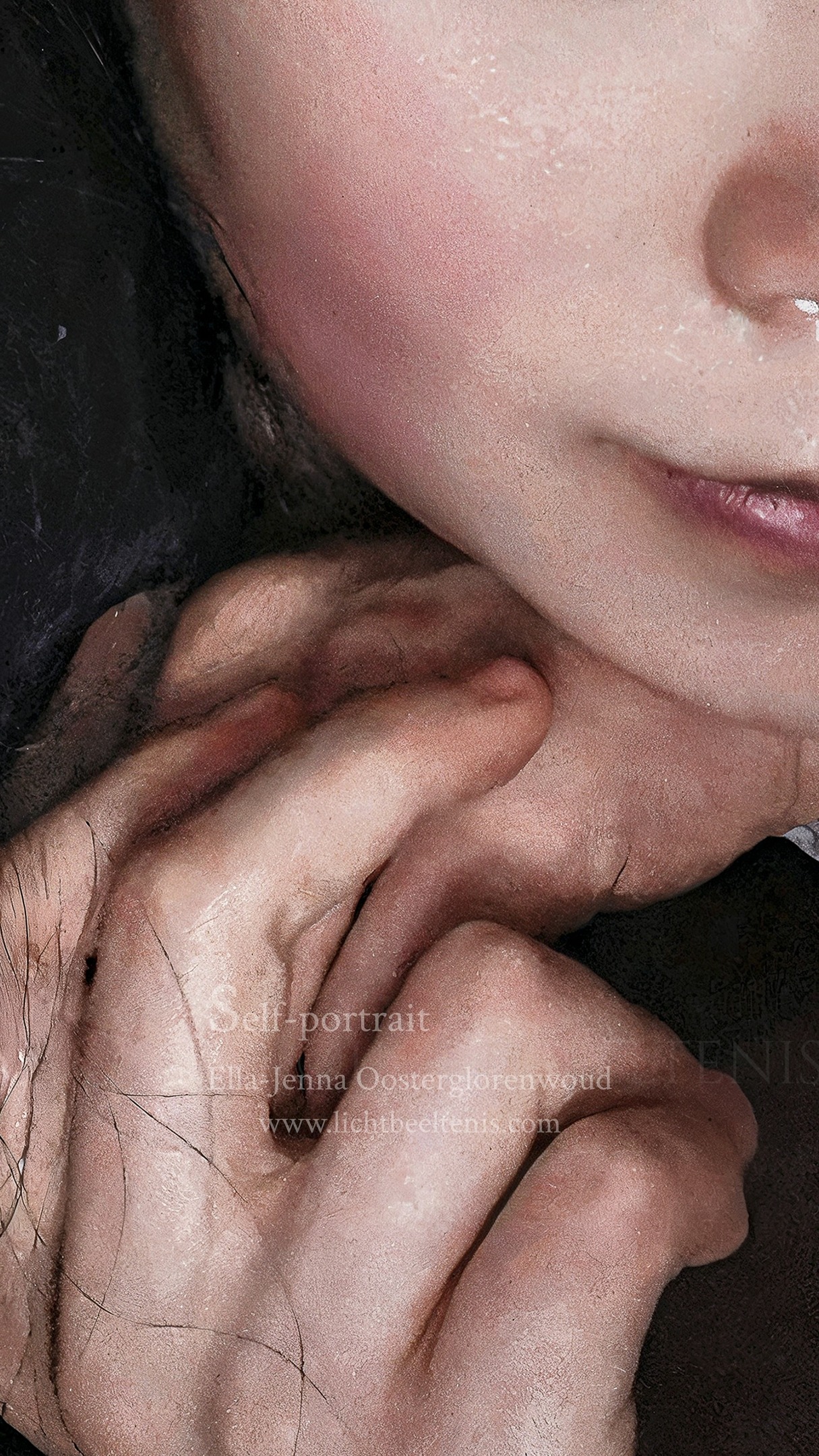 Silent flight with night vision of the white camellia, 2026
Stille vlucht met nachtzicht van de witte camelia
Detail
#Lichtbeeltenis #EllaJennaOosterglorenwoud #oosterglorenwoud #OilPaintingDetails #PaintingDetail #FineArtDetail #FigurativePainting #PortraitPainting #NocturnePainting #Chiaroscuro #Sfumato #Glazing #OldMasterMood #ContemporaryRealism #AtmosphericArt #PoeticRealism #Camellia #WhiteCamellia #DutchArtist #EuropeanArtist #FineArtCollectors #Hahnemuhle #GicleePrint #FineArtPrint #studioprocess