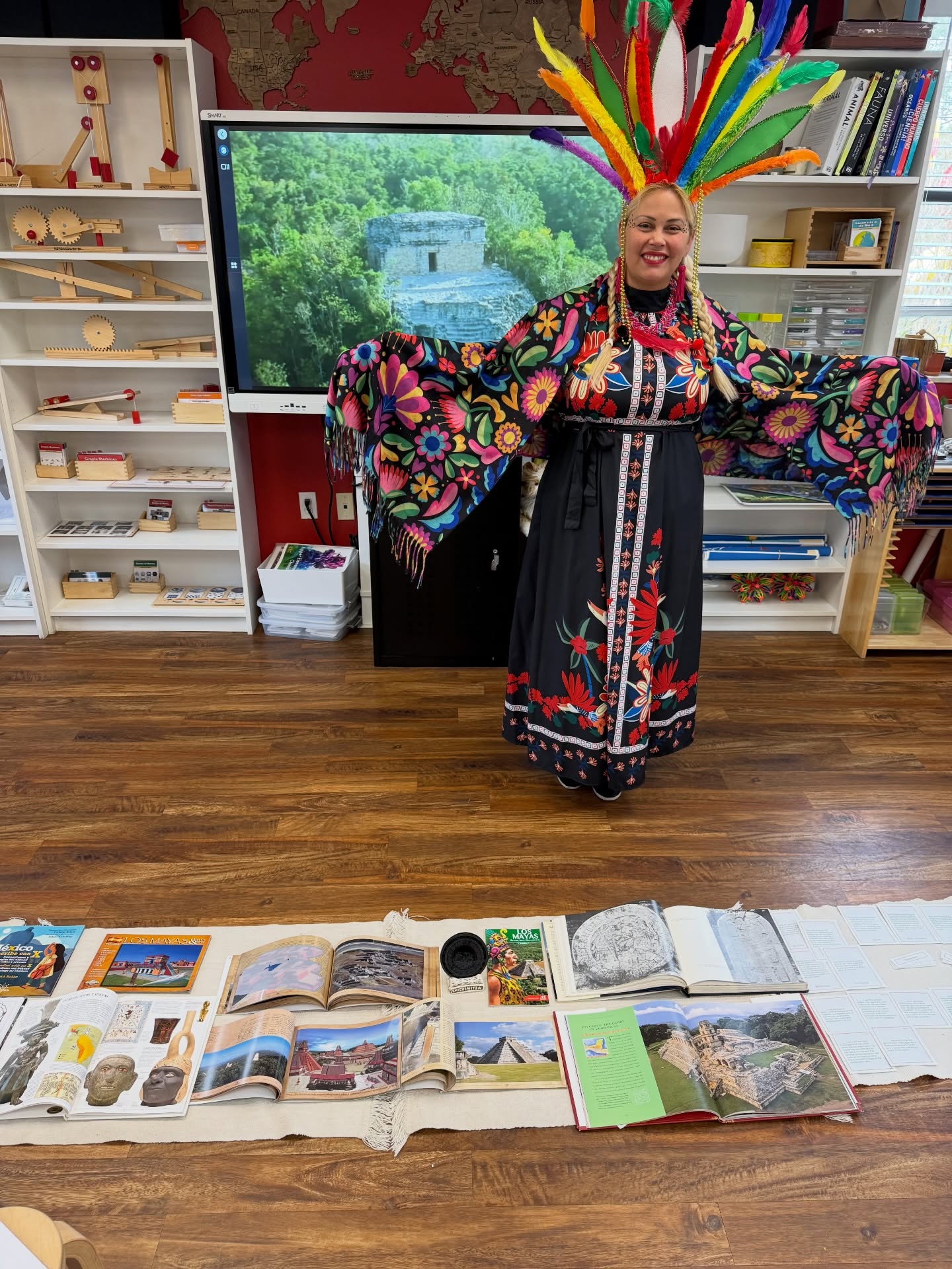 Last week our Upper Elementary class stepped into the world of the Mayans 🌎
This lesson was prepared by our Spanish educator and it was such a fun one to watch unfold. The classroom was filled with authentic props, tons of reference books, and three-part cards that kept the students moving, exploring, and asking questions the whole time. It wasn’t just sitting and listening ,they were fully part of the lesson.
Moments like this are what we love about Montessori. When lessons are hands-on and interactive, students naturally get curious and want to dive deeper. History becomes something they can see, touch, and connect with instead of just reading about in a book
#montessori #maya #spanish #elementary