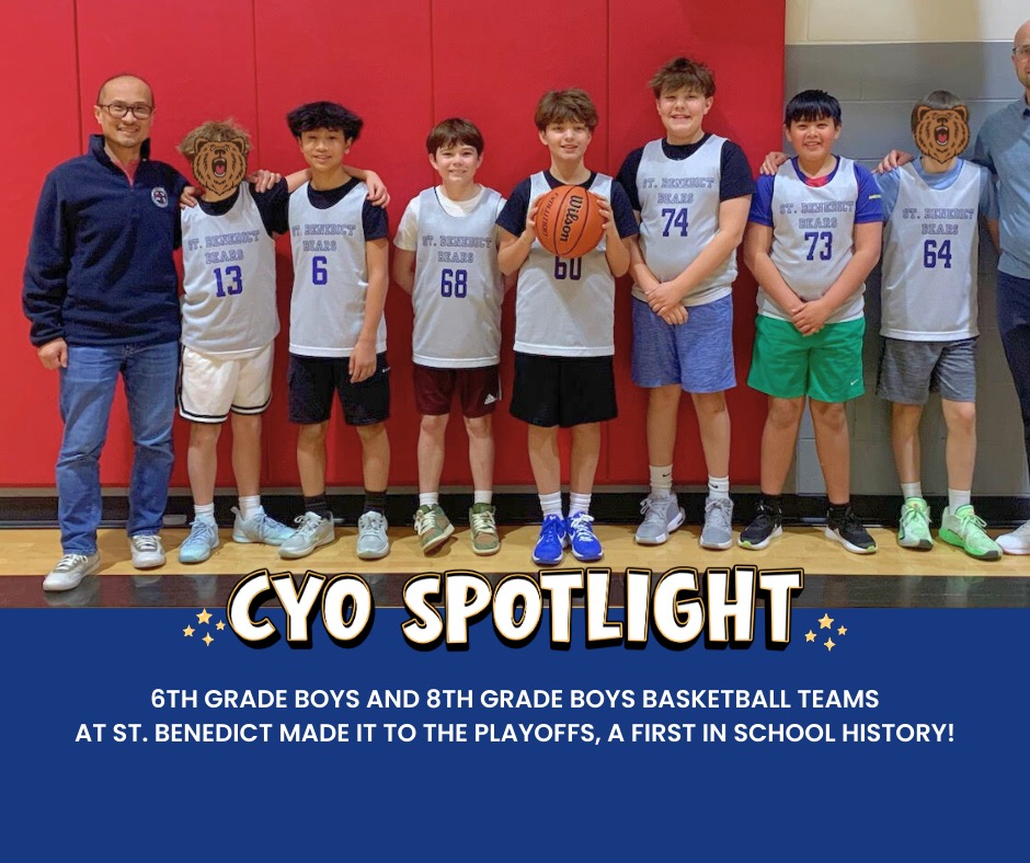 ✨ Historic season at St. Benedict! ✨
8th Grade Boys: Undefeated 7–0 season, division champions, and playoff bound
6th Grade Boys: Strong 6–2 record and earned a spot in the playoffs
This marks the first time in school history that both teams made the playoffs. An incredible season fueled by teamwork, dedication, and heart. So proud of our players and coaches!