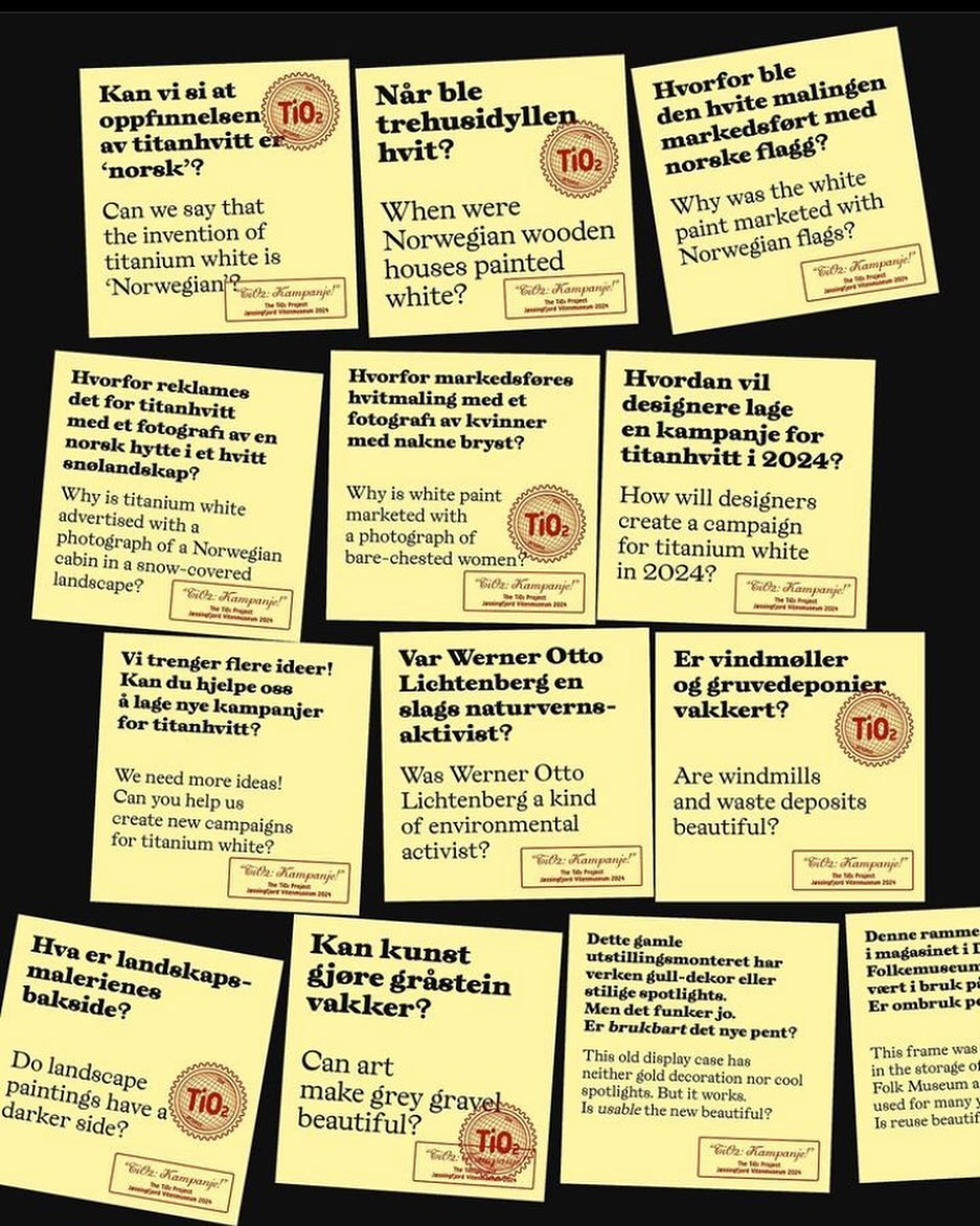 Question posters for the 𝒦𝒶𝓂𝓅𝒶𝓃𝒿ℯ! exhibition at Jøssingfjord Vitenmuseum, 2024
Graphic design: Exutoire @exutoire_
Typeface: JL Limpet Granite (@jung_lee_type_foundry)