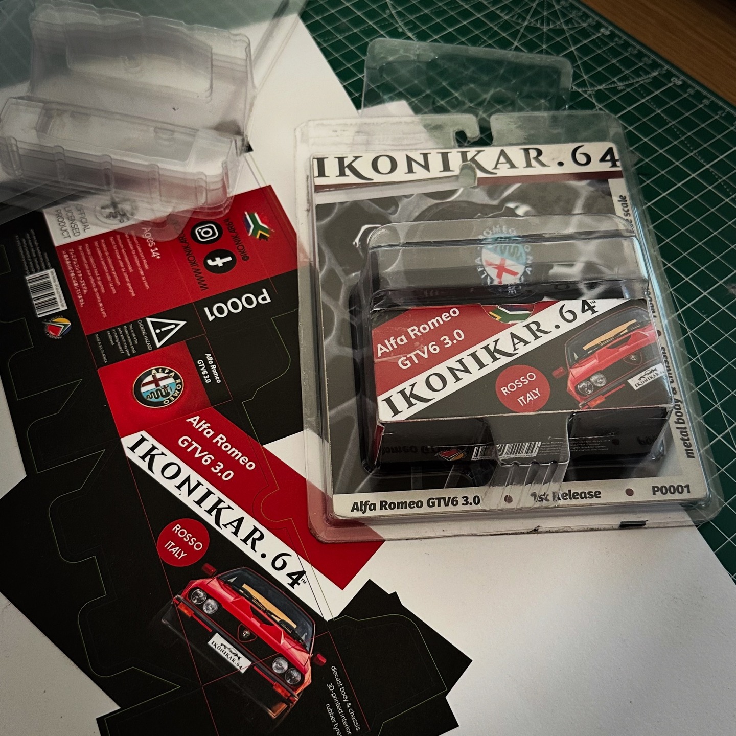 Getting into the phase now where we are making final (big) changes to things like packaging. While quite a lot of what you see here will change in detail, it previews our commercial packaging - blister, box, car on display on top of box. The ".64" will disappear. Our peg slot design will change etc. But you get the idea... #ikonikar #164scale #diecast #164diecast #modelcars