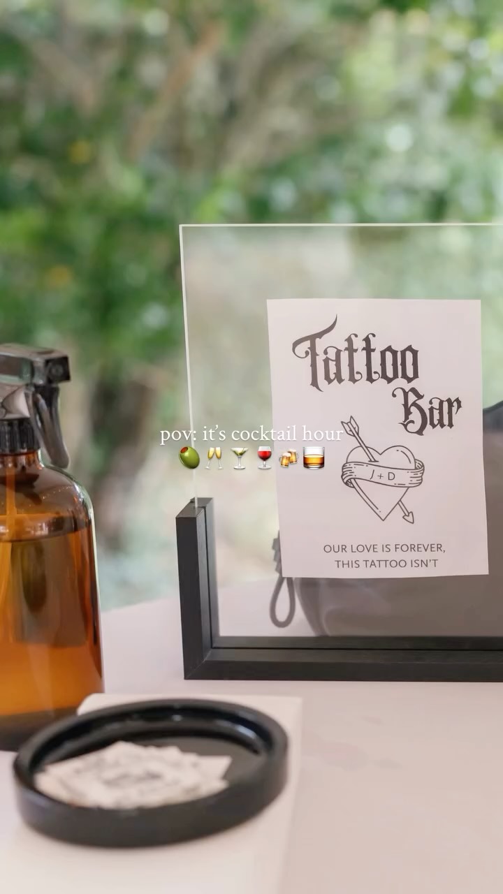 Cocktail hour in the courtyard hits a little different especially when there are custom tattoos involved.
Guests can sip, snack, and celebrate in style. This is how cocktail hour is done at Chapel & Cellar 🍸
#chapelandcellar #cocktailhourinspo #weddinginspo #tattobar #chapelandcellarweddings