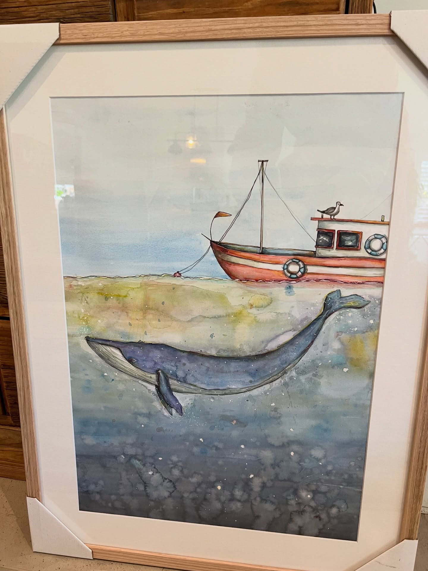 3 whale pieces going to @artisans_alley_mornington this week. One potentially sold but Im not sure which at this stage. Framed in oak and each titled to match their personality. #whales #humpback #ink #morningtonpeninsula #whaleart