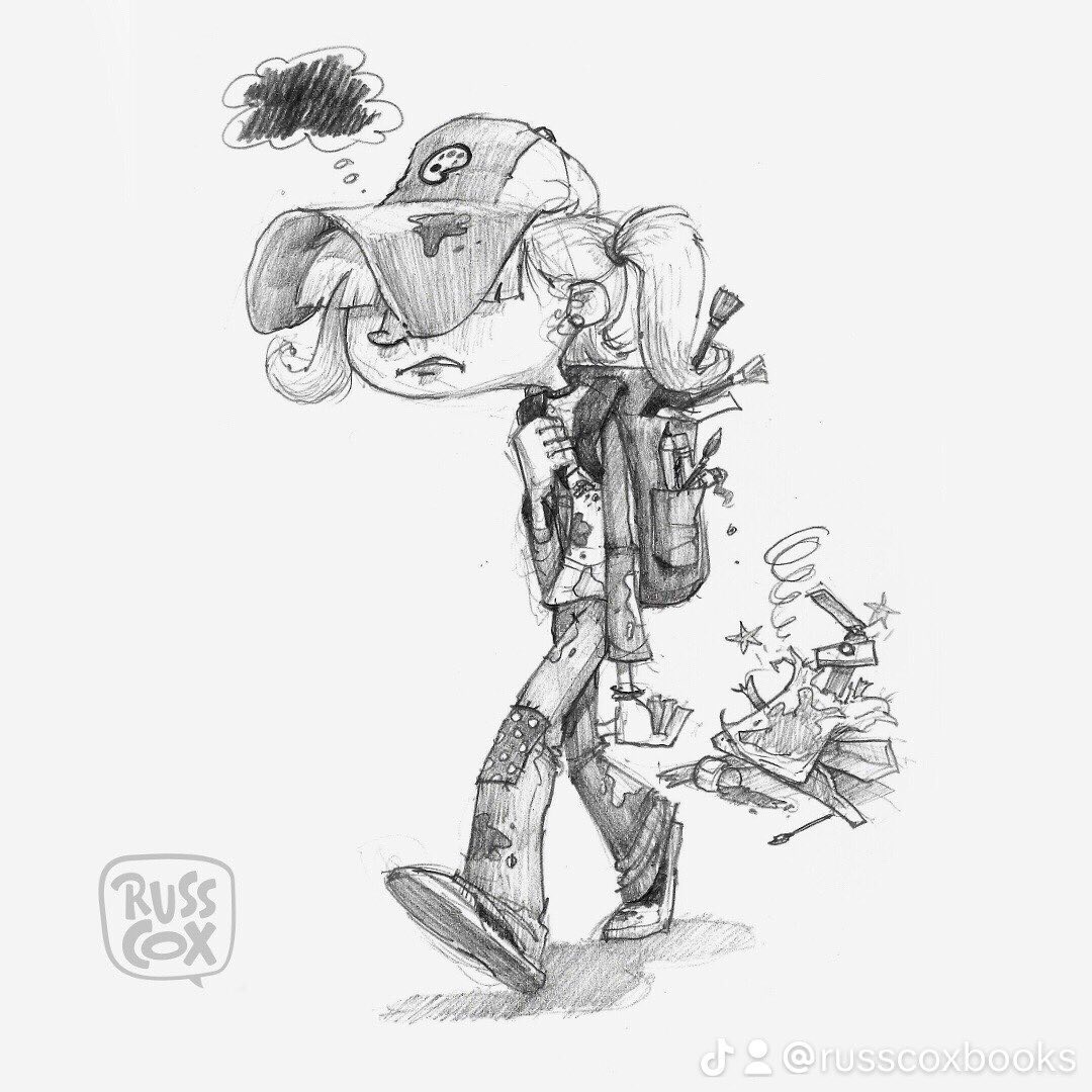 Art is hard. A quick sketch from my sketchbook. #art #artishard #frustration #sketch #doodle #sketchbook #pencil #blackwing #blackwingpencil #character #characterdesign #kidlit #kidlitart #graphicnovel #illustration #illustrator #instaartist #instaillustrator