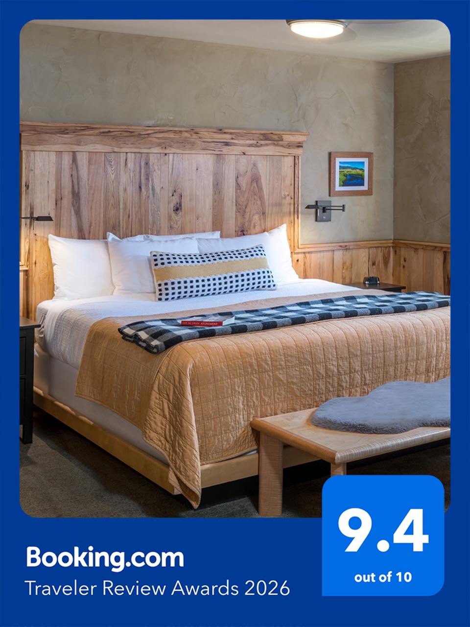 🏆 We’re honored to receive a 9.4 out of 10 in the 2026 Booking.com Travelers Review Awards! A heartfelt thank you to all of our incredible guests who took the time to share their experiences and leave such positive feedback after their stay. Your support, kind words, and continued trust mean everything to us. This is huuuge!!! 🙏❤️🏁 #wallstreetsuitesbendoregon #downtownbend #travelerschoice #bookingcom