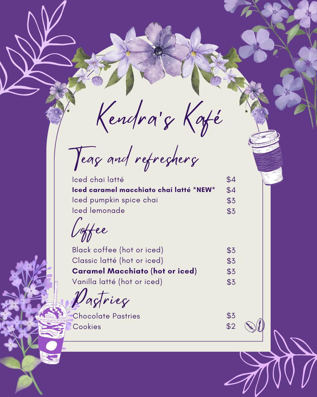 Hey Senior School!
In recognition of World Cancer Day, the Kendra's Walk Committee will be hosting its rerun of Kendra's Kafé ₊˚⊹♡
In addition, we are excited to announce the launch of two new drinks: our caramel macchiatos and our iced caramel macchiato chai lattés!
We'll be selling during all of flextime in the student lounge on Friday, so make sure you mark the date in your calendars!
#SJR #RisetotheChallenge #cancerawareness #fundraiser #cancerfundraiser #drinks #kendraswalk