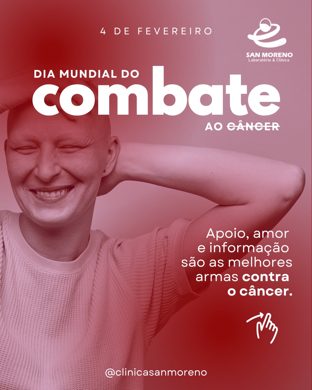 🎗️ Dia Mundial do combate ao Câncer.
Hoje reforçamos a importância da prevenção, do diagnóstico precoce e do cuidado integral com a saúde.
Além do tratamento, é essencial lembrar que pessoas acometidas pelo câncer possuem direitos garantidos por lei, como acesso ao tratamento pelo SUS, medicamentos, acompanhamento médico, benefícios sociais e apoio durante todo o processo.
Informação é um direito. Cuidar da saúde é um ato de amor.
A Clínica San Moreno está ao lado de quem luta todos os dias com coragem e esperança. 💙