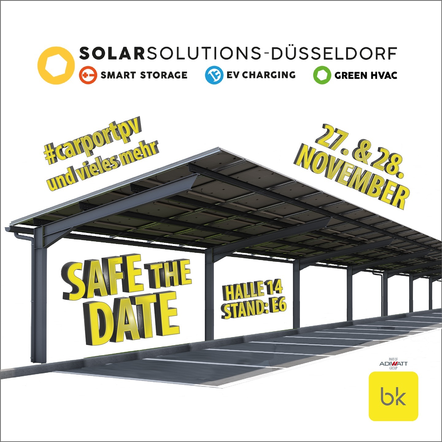 SAFE THE DATE:
27. und 28. November / SOLARSOLUTIONS-DÜSSELDORF
Und wir sind mit einem über 100m² großen Stand natürlich mit von der Partie! Genügend Platz also, um euch die neuesten Innovationen aus unserer Welt der #pvmontagesysteme zu präsentieren. Unseren Stand (E6) findet ihr direkt beim „INNOVATION BOULEVARD“ in Halle 14. Ob das wohl ein Zeichen ist…
Mehr Infos folgen…
#photovoltaik #photovoltaic #solar #handwerk #elektriker #pvmodule #elektroinstallation #elektrotechnik #bauherren #erneuerbareenergie #solarenergie #nachhaltigkeit #sonnenenergie #energie #energy #pv #strom #solarenergy #pvanlage #photovoltaikanlage #solarpower #solaranlage #solarpanels #solarsystem #solarmodule #greenenergy #renewableenergy #sonnenstrom #solarmountingsystem