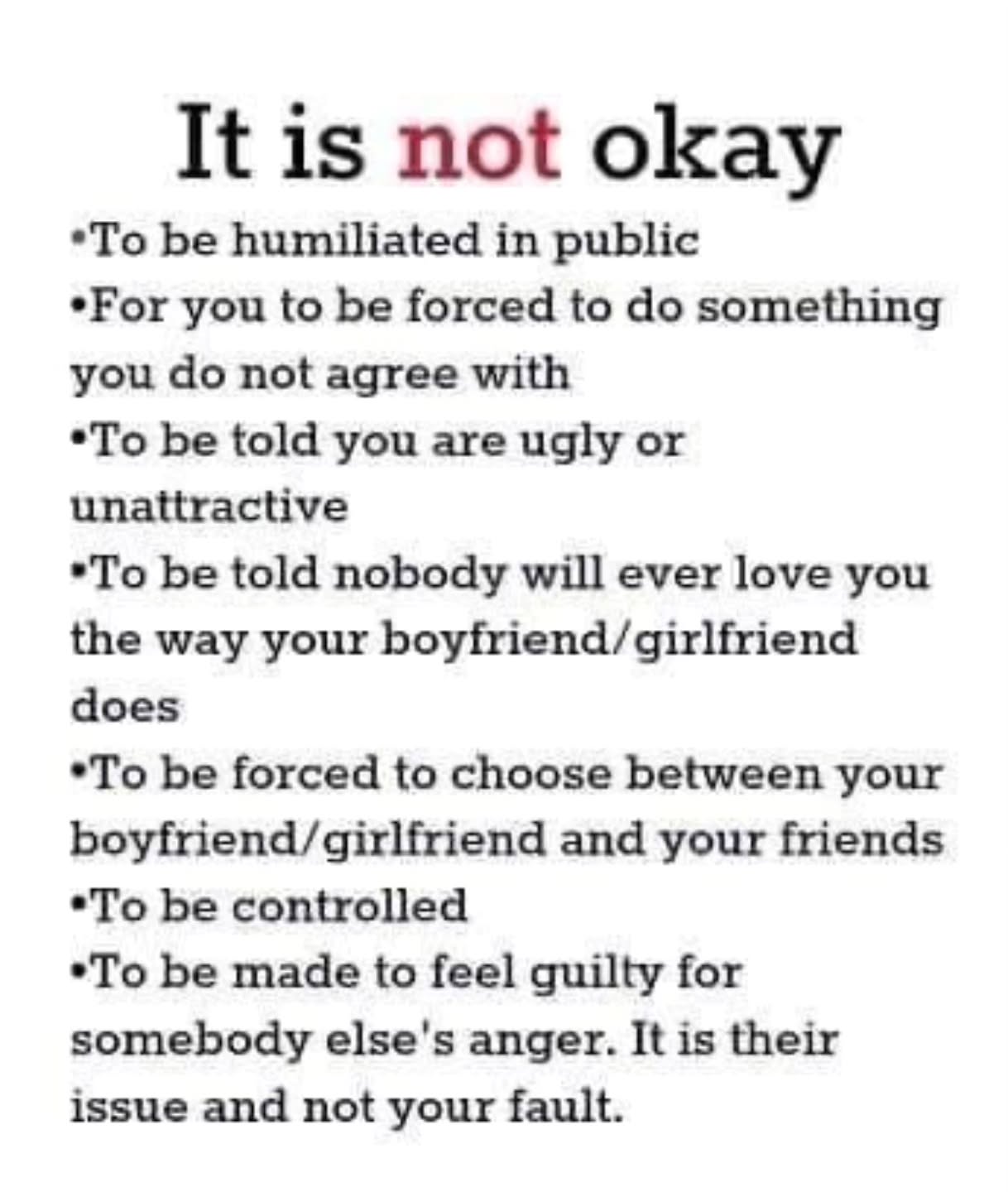 This is abuse. It's not okay for anyone to belittle, demean, or disrespect someone to gain control over that person. Non-physical abuse is just as damaging as physical abuse. This type of abuse erodes independence and mental health.
#walkinfaith #abusesurvivor #abuseawareness #blackhistorymonth #womenempowerment
