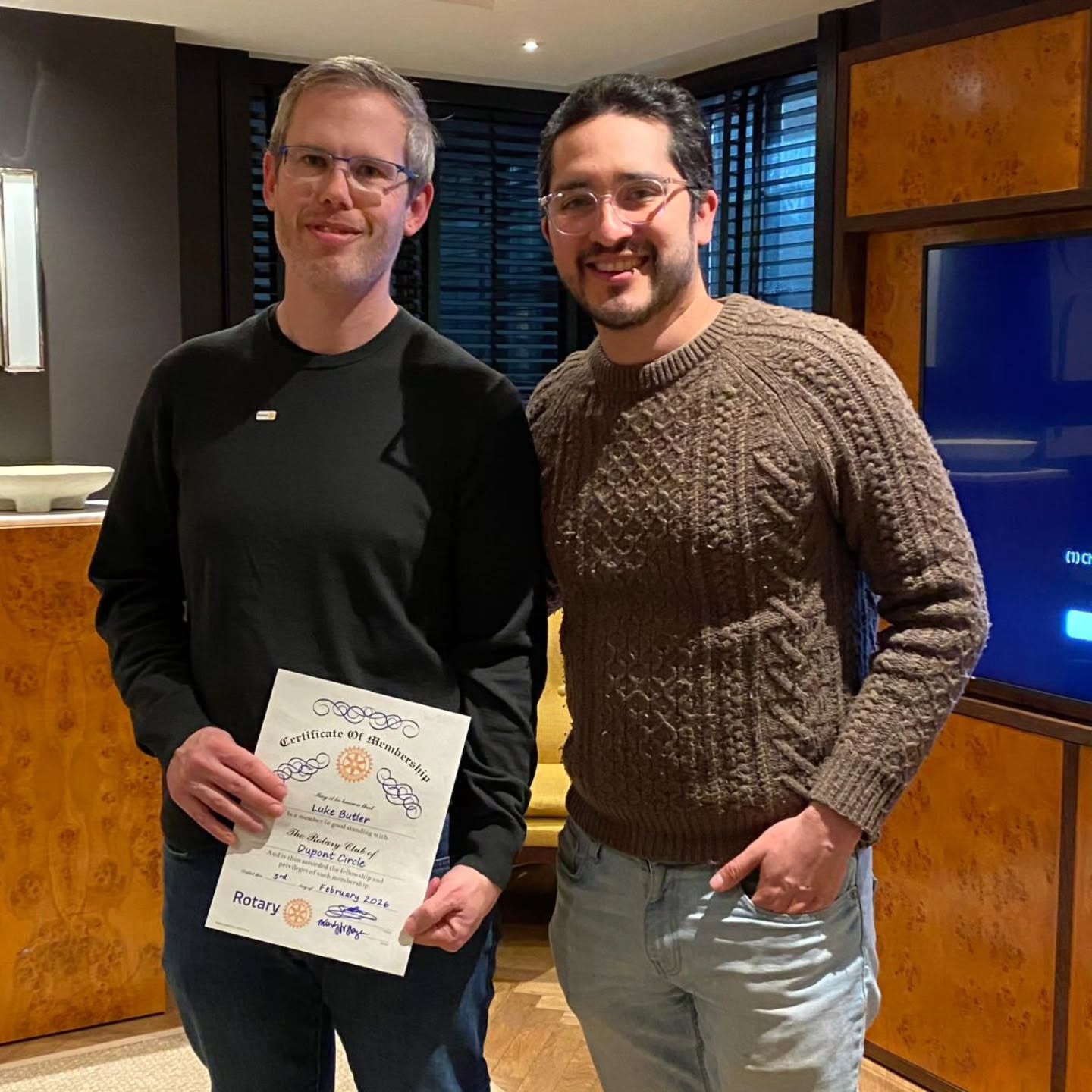 Congratulations to our newest member Luke Butler on being inducted this past Tuesday. We were able to celebrate Luke, learn from our amazing speaker April Linton from @dccitywildlife, exchange club flags with a fellow Rotarian from Connecticut, and enjoy fellowship with each other. #dupontrotary #serviceaboveself #fellowshipthroughservice
