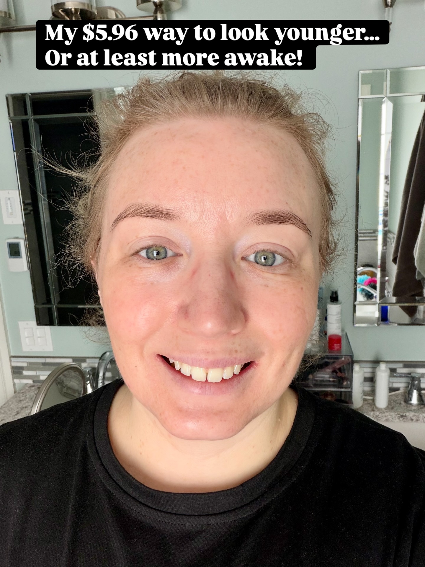 My $5.96 solution for looking younger…or at least more awake! @elfcosmetics Soft Glam Colour Corrector helps eliminate dark circles and discolouration BEFORE your concealer. Not sponsored, just my own opinion trying and loving this product. Link is in my Amazon storefront under Beauty. #ad #makeuptutorial #elfcosmetics #momlife #millennial