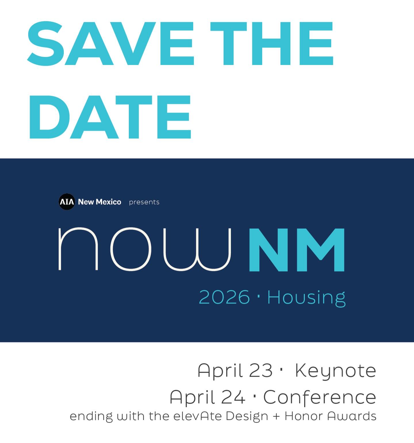 Save the Date for the AIA New Mexico State Conference! We can’t wait to see you in April to discuss housing in New Mexico. More details coming soon on our website - keep an eye on the events page.
……….
AIA New Mexico is bringing back the State Conference! This one-day conference, plus a kick-off keynote, is the precursor to an even bigger event coming next year! Starting in 2027, the AIA New Mexico State Conference will be held biennially on odd-numbered years.
#architecture #conference #design #housing #newmexico