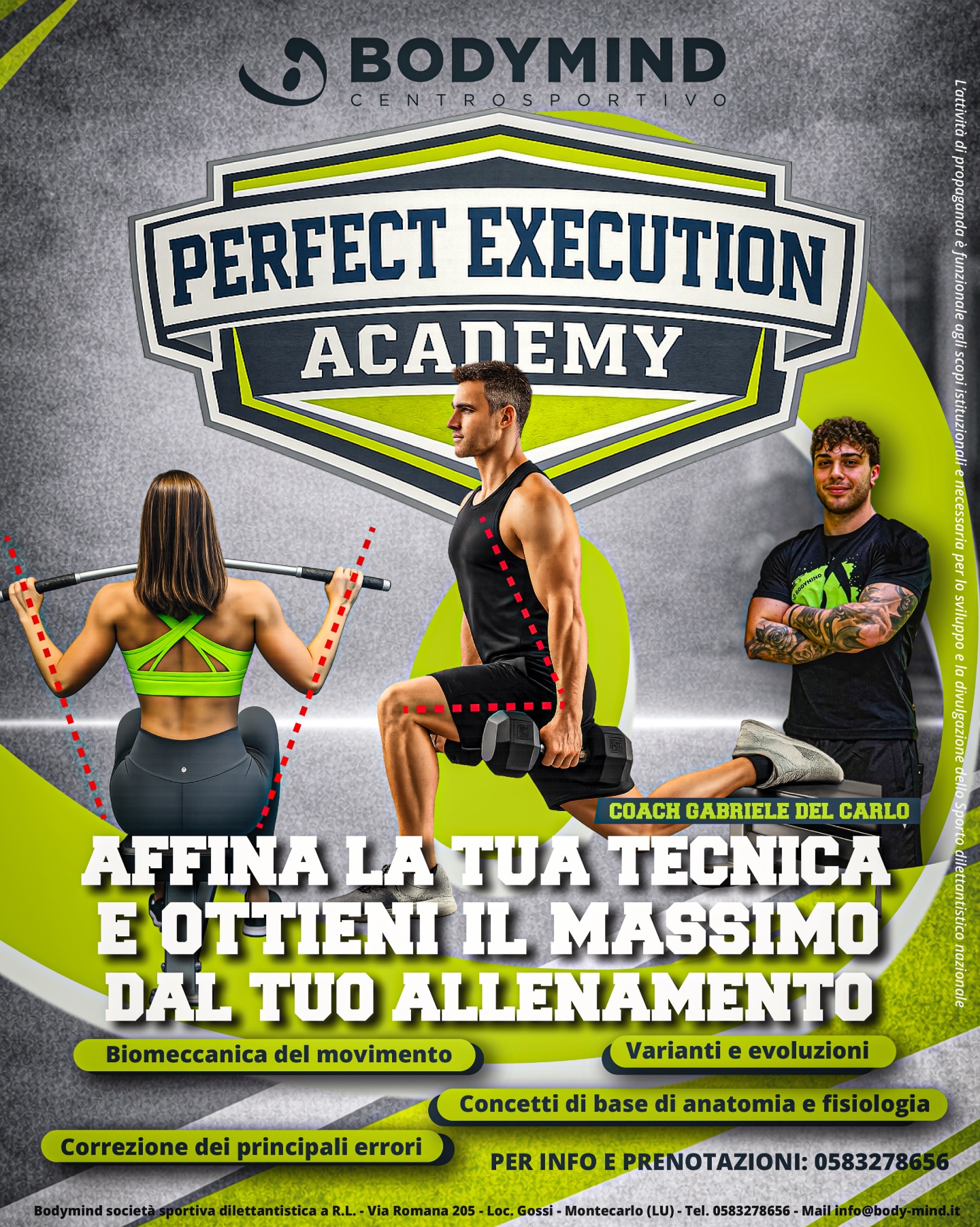 ðððð
ððð ððððððððð ððððððð ð¢ð§ @palestra_bodymind
Non Ú solo allenamento. à metodo. à tecnica. à precisione.
Quante volte ti alleni⊠ma senza sapere se stai eseguendo davvero nel modo corretto?
Alla BodyMind nasce un percorso dedicato a chi vuole fare un salto di livello:
â Biomeccanica del movimento
â Correzione dei principali errori
â Varianti ed evoluzioni degli esercizi
â Concetti di base di anatomia e fisiologia
Perché il risultato non dipende solo da quanto ti alleni,
ma da COME ti alleni.
Con Coach Gabriele Del Carlo lavorerai sulla qualità dellâesecuzione, sullâallineamento, sul controllo e sulla consapevolezza del movimento.
Affina la tua tecnica.
Ottieni il massimo dal tuo allenamento.
Posti limitati.
Per info e prenotazioni: 0583278656
BodyMind Centro Sportivo â Montecarlo (LU)
#BodyMindMontecarlo