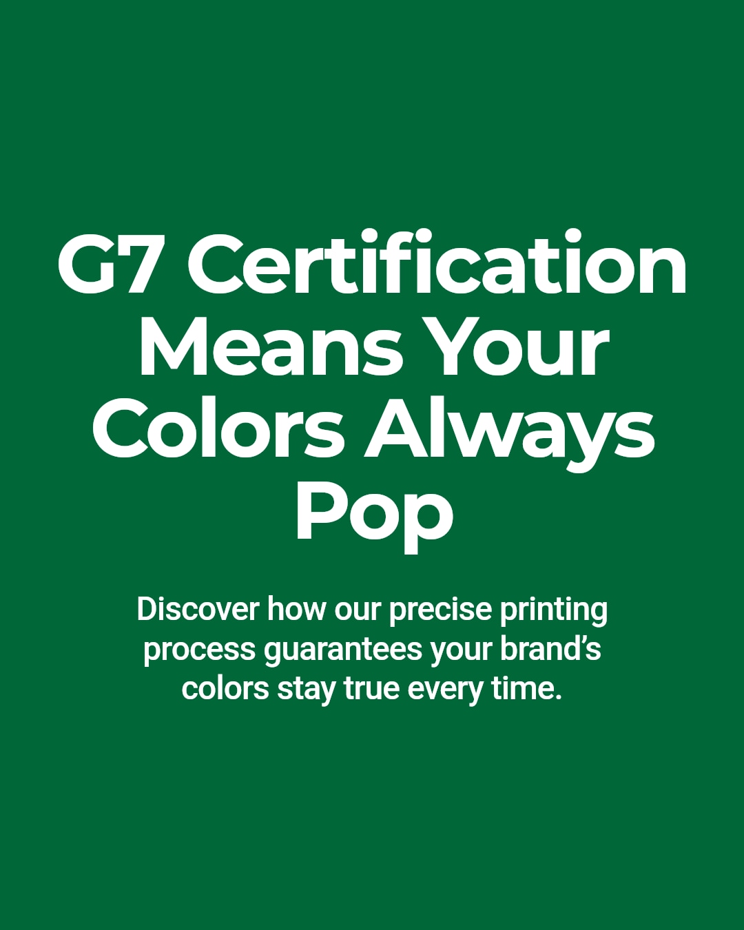 Want your brand colors to always stand out with flawless precision? G7 certification is the secret behind every perfect print we deliver, ensuring your colors pop exactly as you envision.
Ready to bring your print projects to life with unmatched color accuracy? DM us to get started.