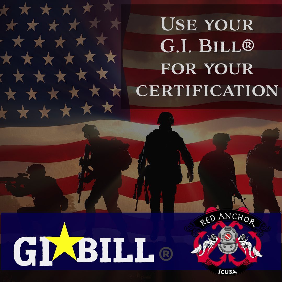 Did you know you can use your G.I. Bill® to complete your scuba certification or take continuing education classes? 🇺🇸
One month of benefits = one of the following programs:
⭐️Basic Scuba Certification
⭐️Advanced Scuba Certification
⭐️Rescue Scuba Certification
⭐️Master Scuba Certification
⭐️Dive Master Certification
⭐️Instructor Certification
💰Plus, you will receive a $200 In-Store credit to use towards gear and 10% military appreciation discount on equipment purchases💰
Give us a call or send us an eMail today!