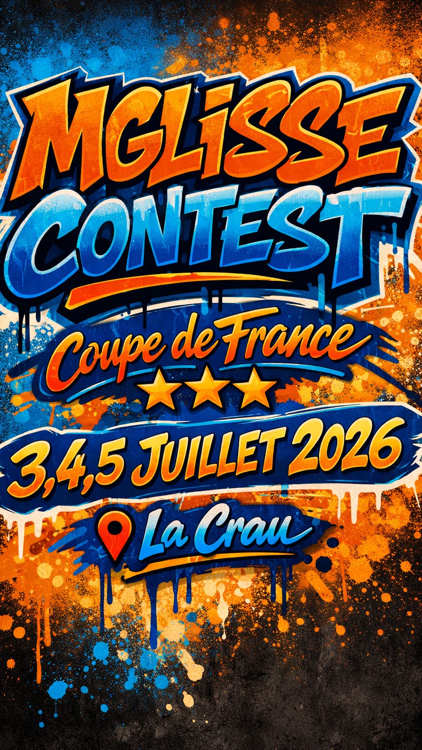 Le MGLISSE CONTEST revient!
Coupe de France âââ
-
Nouveaux modules!
Nouveau level!
-
đ
3 âą 4 âą 5 juillet 2026
SAVE THE DATE
#Rollerfreestyle #mglisse #welovetoskate #skatepark #roller
