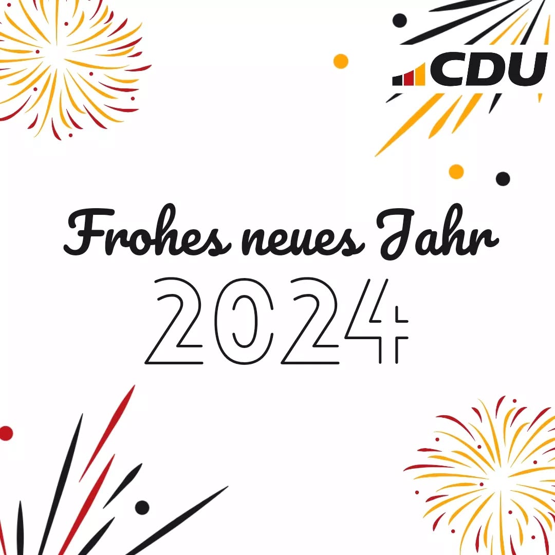 Die CDU Jork wünscht ein frohes neues Jahr 2024!
Wir wünschen Gesundheit, Erfolg und Zuversicht!
#2024
#unseherzfürjork