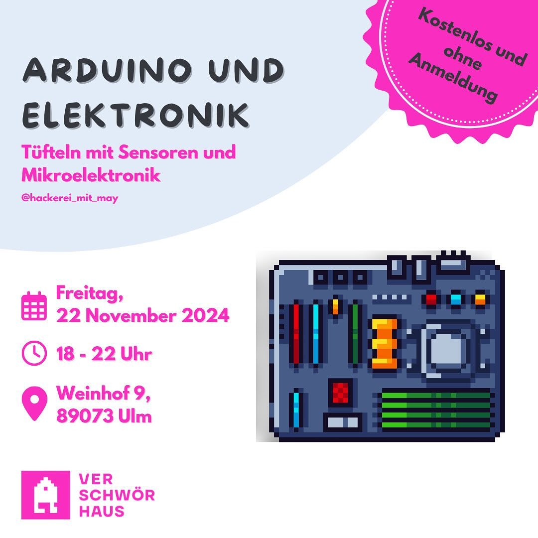 Wir dachten uns: starten wir einfach mal eine experimentelle Workshopreihe: Am 22. November könnt ihr alles über Micro-Controller und Sensoren lernen. Einfach vorbei kommen - ohne Anmeldung und gratis.
