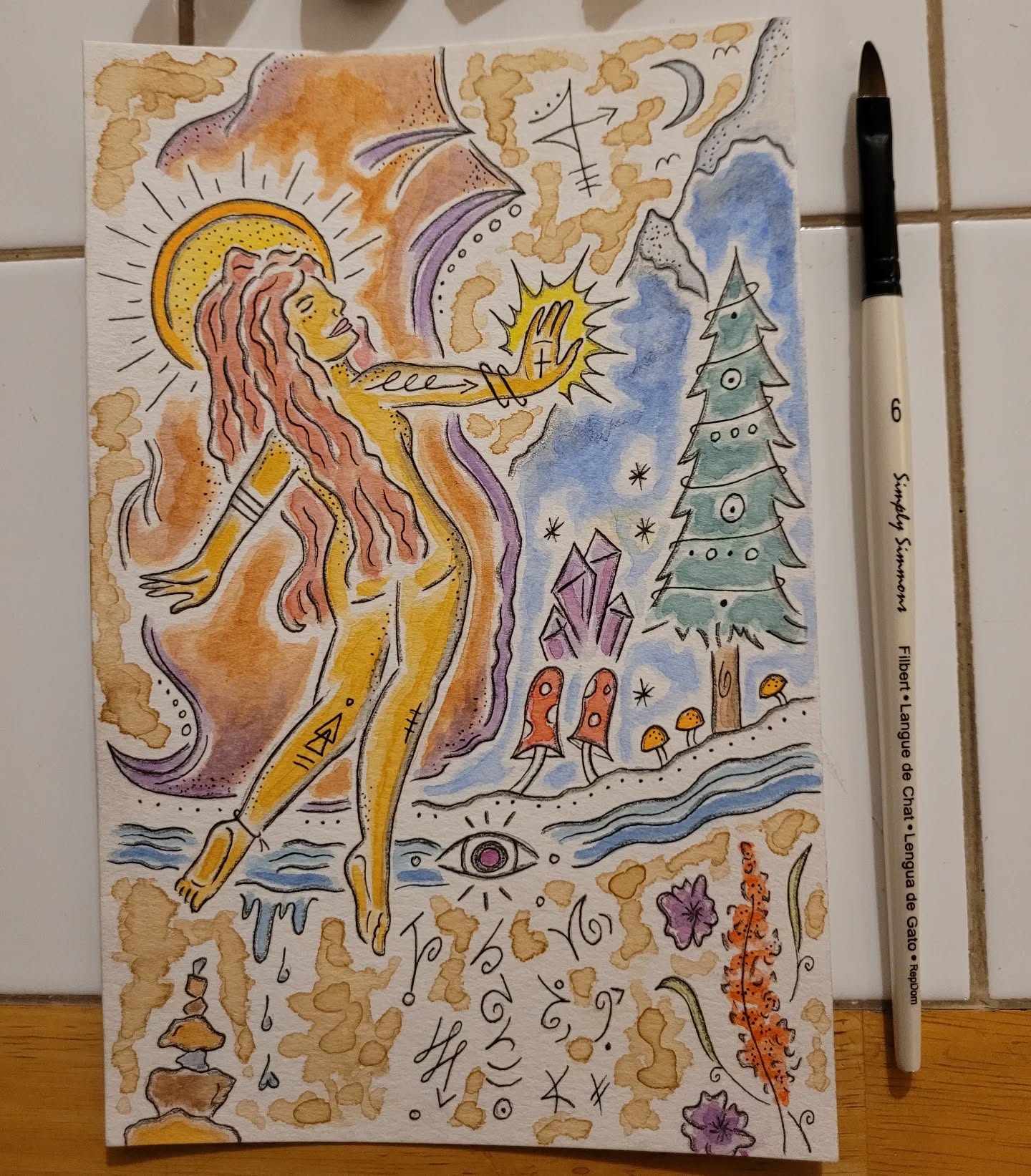 "Spirit Sojourn (No. 2)." #TheQuarantineChronicles #art #staining #drawing #sketch #doodle #sketchbook #sketching #watercolor #artwork #artistsoninstagram