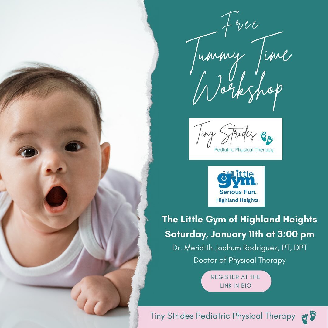 ✨ Join Us ✨ for a free tummy time workshop!
I can’t wait to host this workshop at The Little Gym of Highland Heights! Saturday, January 11th at 3:00 pm
👶🏻 Infants birth through 6 months old
🙌🏼 Learn hands-on tips to help your baby thrive during tummy time
🙋🏻♀️ Understand the skills your baby is preparing for during tummy time
🧸 Learn fun play ideas
🤓 Developmental screening by a pediatric physical therapist upon request
Can’t wait to see you there! Register at the link in my bio!