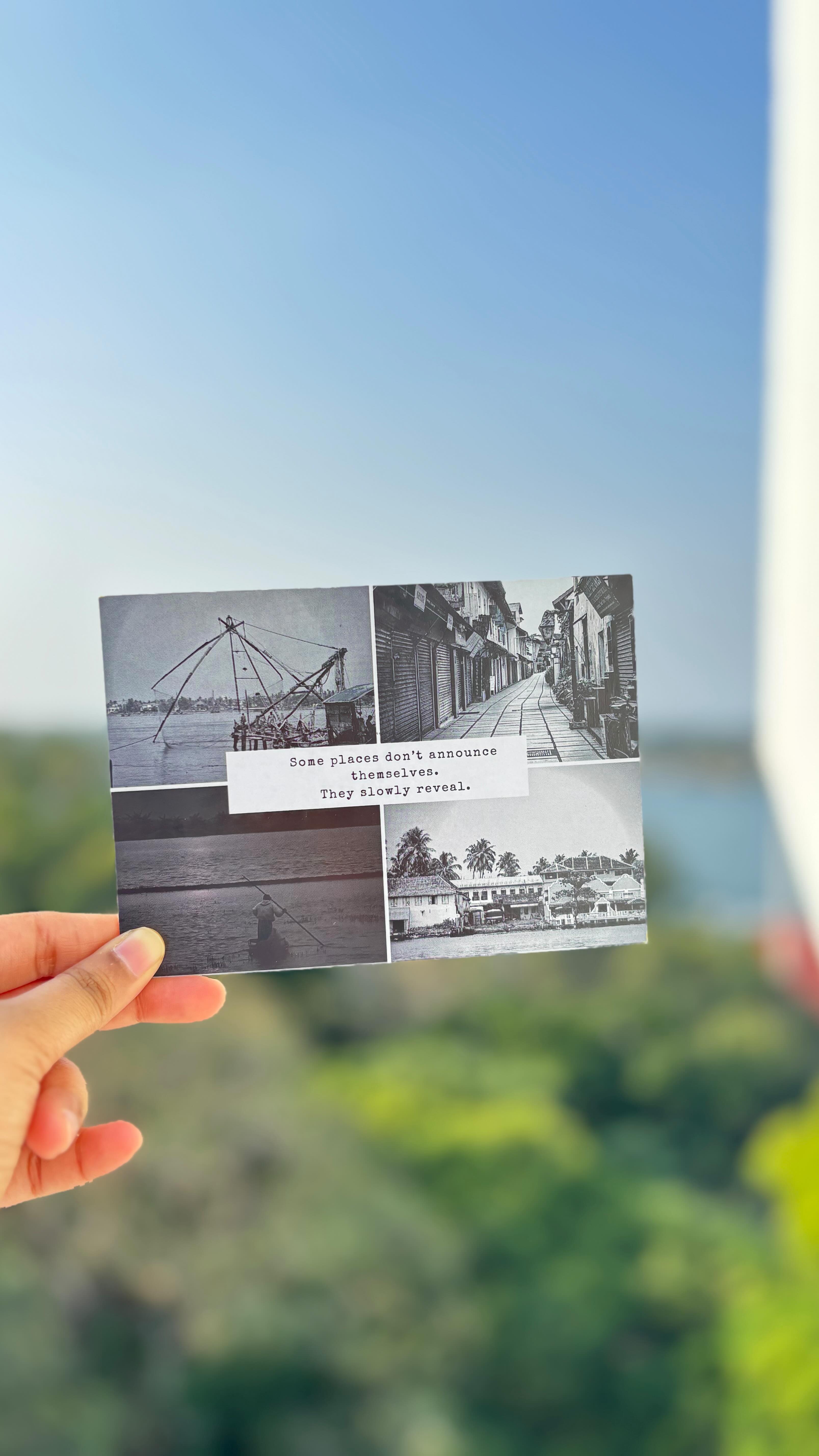 A quiet collaboration, shaped by place.
Curation Edit × Koderhouse
A limited series of illustrated postcards inspired by Fort Kochi: its houses, its pauses, its way of slowing time.
Designed as keepsakes rather than souvenirs,
each card holds a fragment of the city
meant to be written slowly, kept carefully, or framed quietly.
Now available at Koderhouse, Fort Kochi.
#CurationEdit
#Koderhouse
#FortKochi
#SlowLiving
#DesignObjects