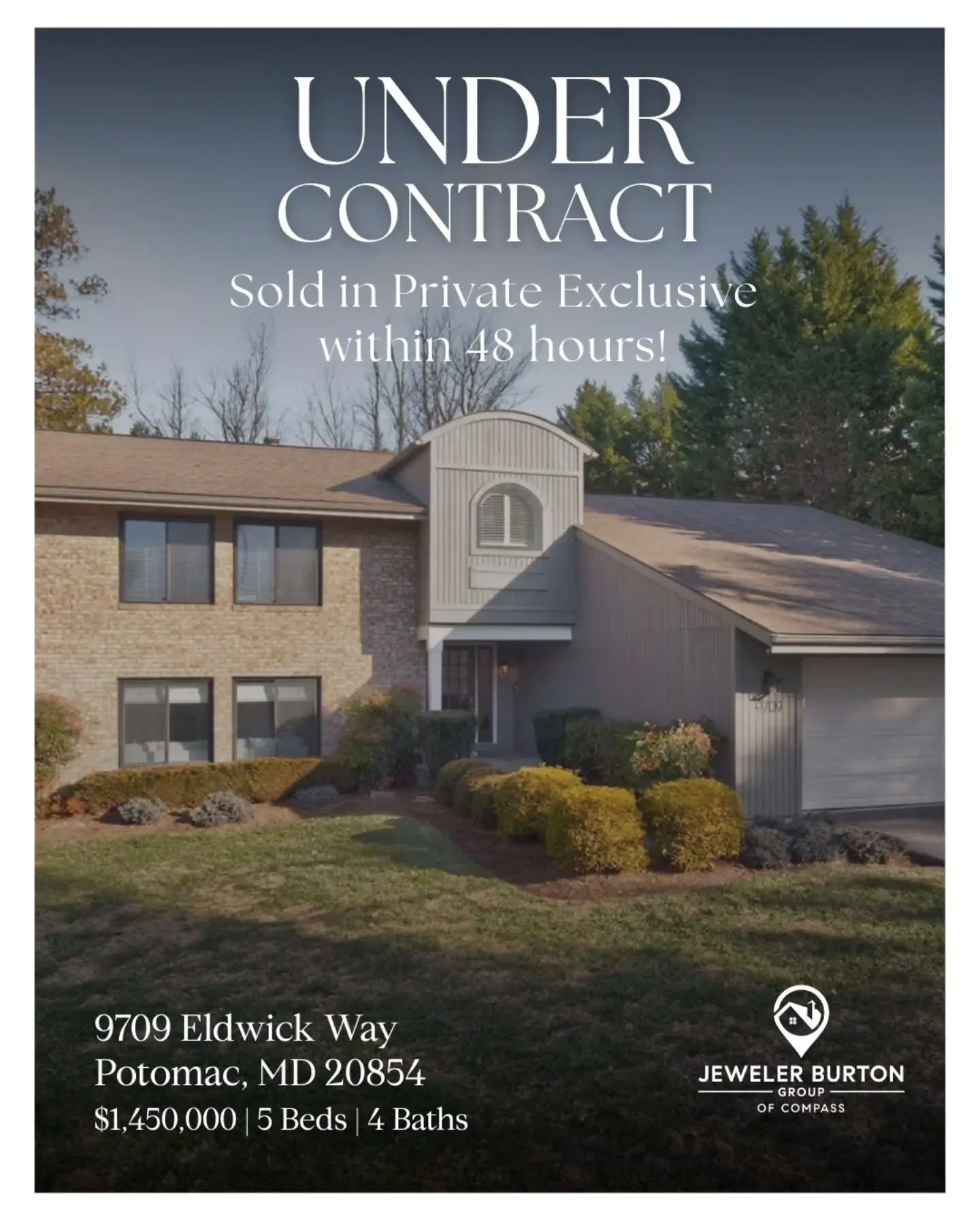 Sold in a Compass Private Exclusive within 48 hours.
It was a pleasure to showcase this stunning Potomac home and guide our clients through a fast, strategic sale. We’re excited for them as they begin their next chapter.
Thinking about selling—or curious what a Private Exclusive could do for you? Let’s talk.
Visit www.JewelerBurton.com
Aaron Jeweler
Licensed in MD, DC & VA
📞 301.325.8569
📧 Aaron@JewelerBurton.com
#JewelerBurtonGroup #CompassPrivateExclusives #PotomacMD #UnderContract