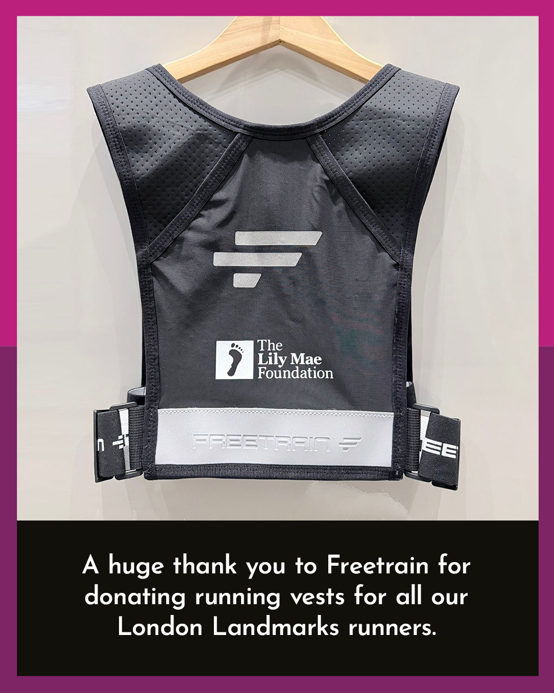 A huge thank you to Freetrain for donating running vests for all our London Landmarks runners on the 12th April. 🩷🏃♀️💙👟
