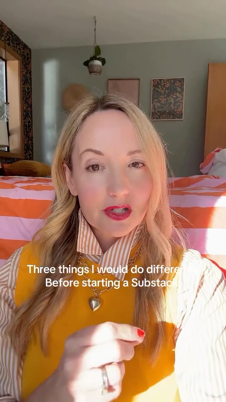 One year on Substack.
Here’s what I’d do differently if I were starting today:
• Visual content performs.
You don’t need an MFA. A clear point of view + a voice that sounds like you goes a long way. Photos are very welcome over there.
• Don’t rush to publish.
Hang out first. Read. Notice what you actually enjoy talking about before locking yourself into a “topic.”
• Be a real human on the platform.
Follow people. Subscribe. Repost. Comment. Share work you love. Substack rewards participation, not broadcasting.
I break each of these down with more ideas + examples in the video, so save this and come back to it when you’re setting things up.
And if photos, face-to-camera, or showing up publicly keep landing on your “I’ll deal with that later” list—Photo Club is where we practice all of it together.
Follow @thegoldenbrandco for more like this.