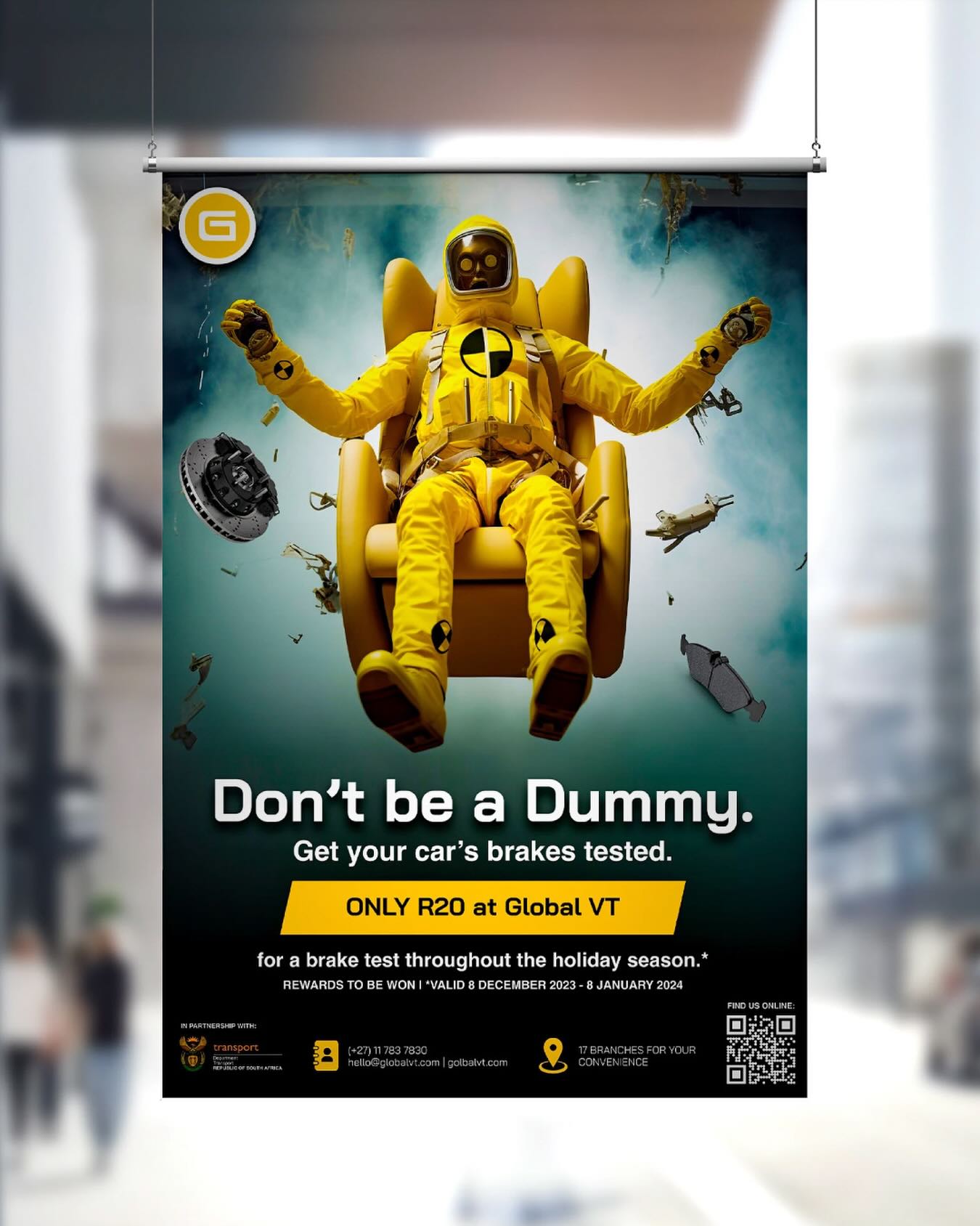 Don’t be a dummy! 🚗💥
A little throwback to one of our bold poster designs for Global Vehicle Testing (GVT).
Big idea, strong visual, and a message you can’t ignore, because safety should always grab attention.
Sometimes, the right concept is what makes people stop, look, and act.
That’s the vibe we sell. 💛
📧 info@olo-innovation.co.za |
📞 +27 76 145 0619
🌐 www.olo-innovation.co.za
#Olo #Design #DesignSA #RoadSafety #GVT