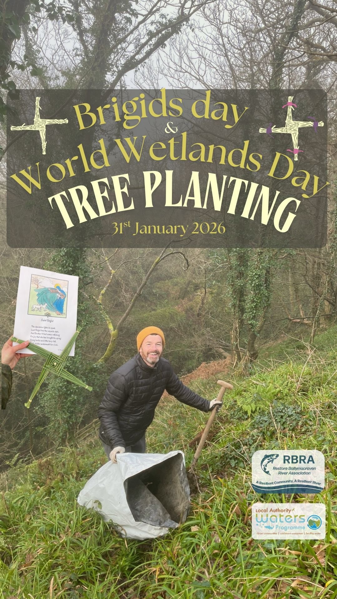 Restore Ballymacraven River Association (RBRA) had a wonderful tree plating day along the Ballymacraven River at the Glen walk in celebration of World Wetlands Day.
30 volunteers of all ages joined us, helping us get 280 trees planted in their forever homes.
We gathered at the falls hotel after for a well deserved cuppa and biscuits.
The importance of planting along the riparian zone (environment adjacent to the river) is to
stabilise the river banks, filter pollutants, regulate water temperature, provide food & shelter for wildlife, improve the overall water quality, & aid in flood management.
A large amount of invasive laurel was removed from the glen walk, in its place many of the trees were planted where they naturally would have resided before the invasive cherry laurel was introduced. It will take long term management of the laurel to ensure it does not re-establish, with RBRA managing it for the last 2 years.
Thanks to @lawaters.ie and @thewoodlandleague for which without their support this day would not have happened.
#lawprofund #treeplanting #riparian #riverrestoration #rbra