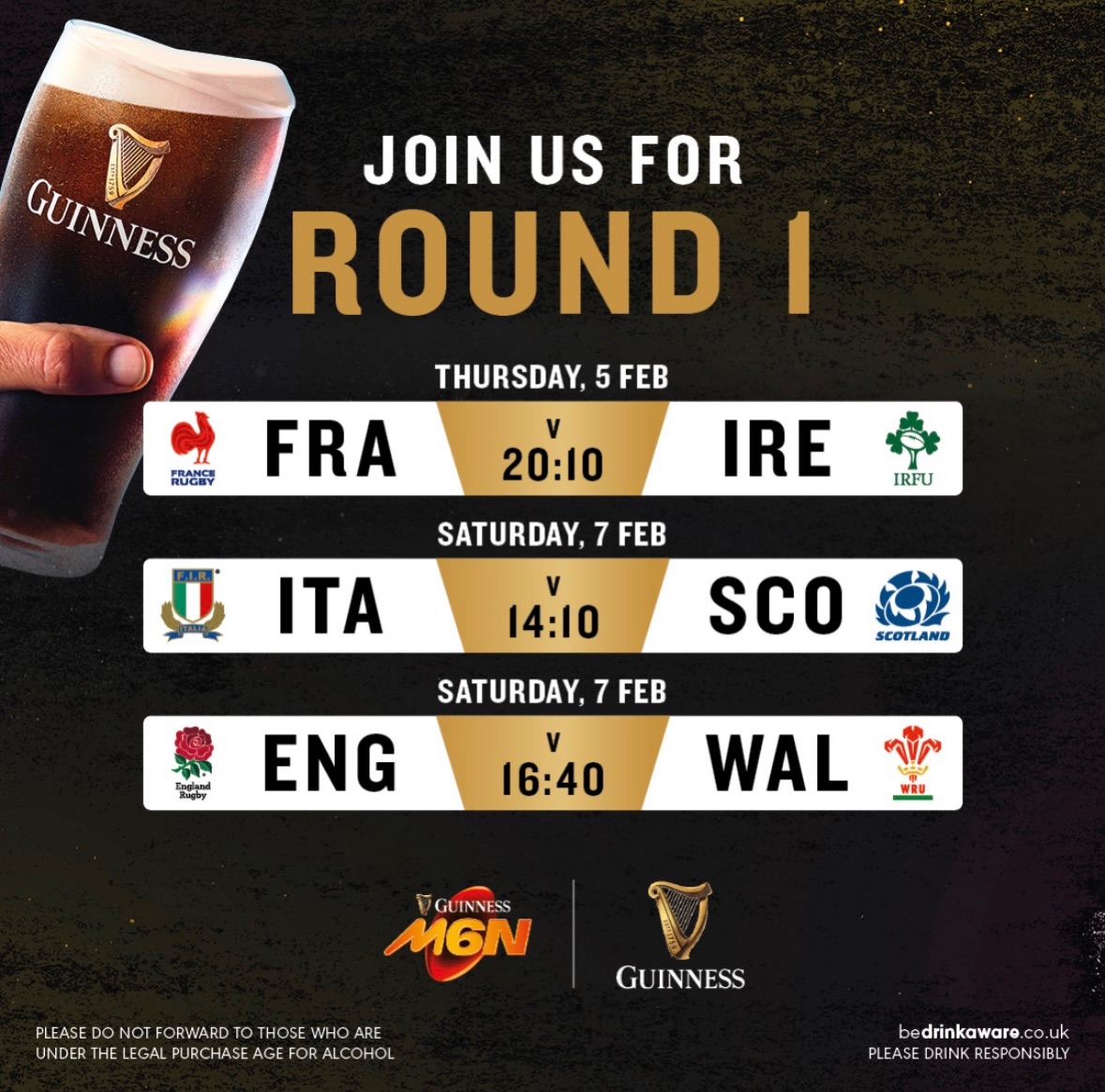 🏉 ROUND 1 – 5–7 FEB
🏉 SIX NATIONS IS BACK! 🍻
It all kicks off this week and we’re showing every minute LIVE at South Street!
🇫🇷 France vs 🇮🇪 Ireland – Thurs 5 Feb, 8:10pm
🇮🇹 Italy vs 🏴 Scotland – Sat 7 Feb, 2:10pm
🏴 England vs 🏴 Wales – Sat 7 Feb, 4:40pm
Cold pints, big screens and a proper rugby atmosphere all weekend long.
Round up the crew and make us your matchday base 🙌
📍 Walk in or grab a table early — this one’s going to be busy!
#SixNations #Guinness #RugbyDay #SouthStreet #LiveSport