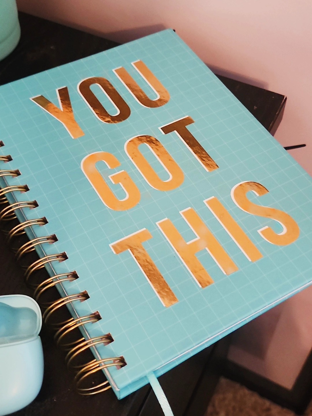 ✨️You Got This!
In the middle of a bitter sweet season where life is both wonderful and painfully hard, I'm reminded that I'm not alone and that all things work together for my good (Rom 8:28)
Image description: A turquoise spiral journal on a table that says YOU GOT THIS in gold foil letters.