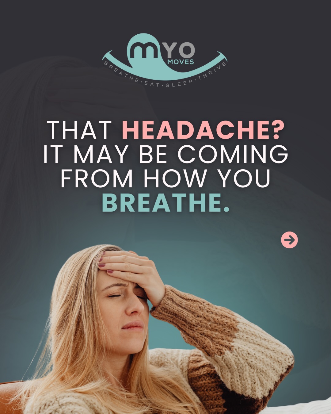 What if your headaches are starting with how you breathe?
Jaw tension and clenching are often the body’s way of protecting a stressed airway, especially when breathing patterns aren’t ideal. Over time, those compensations overload the jaw, face, and neck… and headaches show up as the symptom.
Myofunctional therapy looks at the why behind the tension: how you breathe, how your tongue rests, and how your muscles work together, so relief isn’t just temporary!
💬 Comment “my jaw” if this sounds familiar and you want guidance on how myofunctional therapy will help you!
#airwayhealth #myofunctionaltherapy #mouthbreathing #headaches #tmj