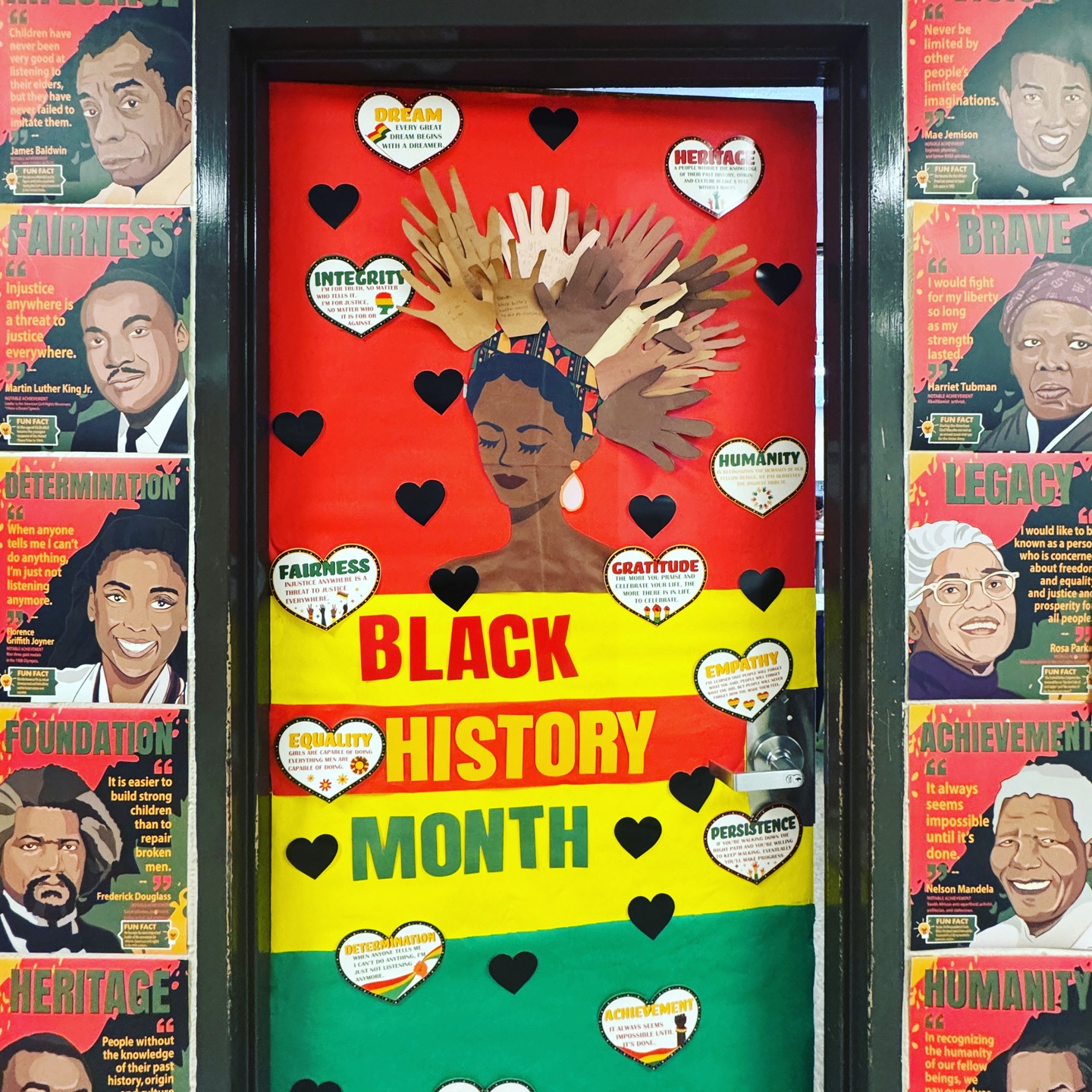 As we get into the month of February, now more than ever it is important to lift up Black History.
We will be sharing moments and experiences that our students have this month on their journey of learning and understanding how Black Excellence shaped society today.
A shout out to our 6th graders for putting together and incredible door decoration for their classroom!
We Are Black History!