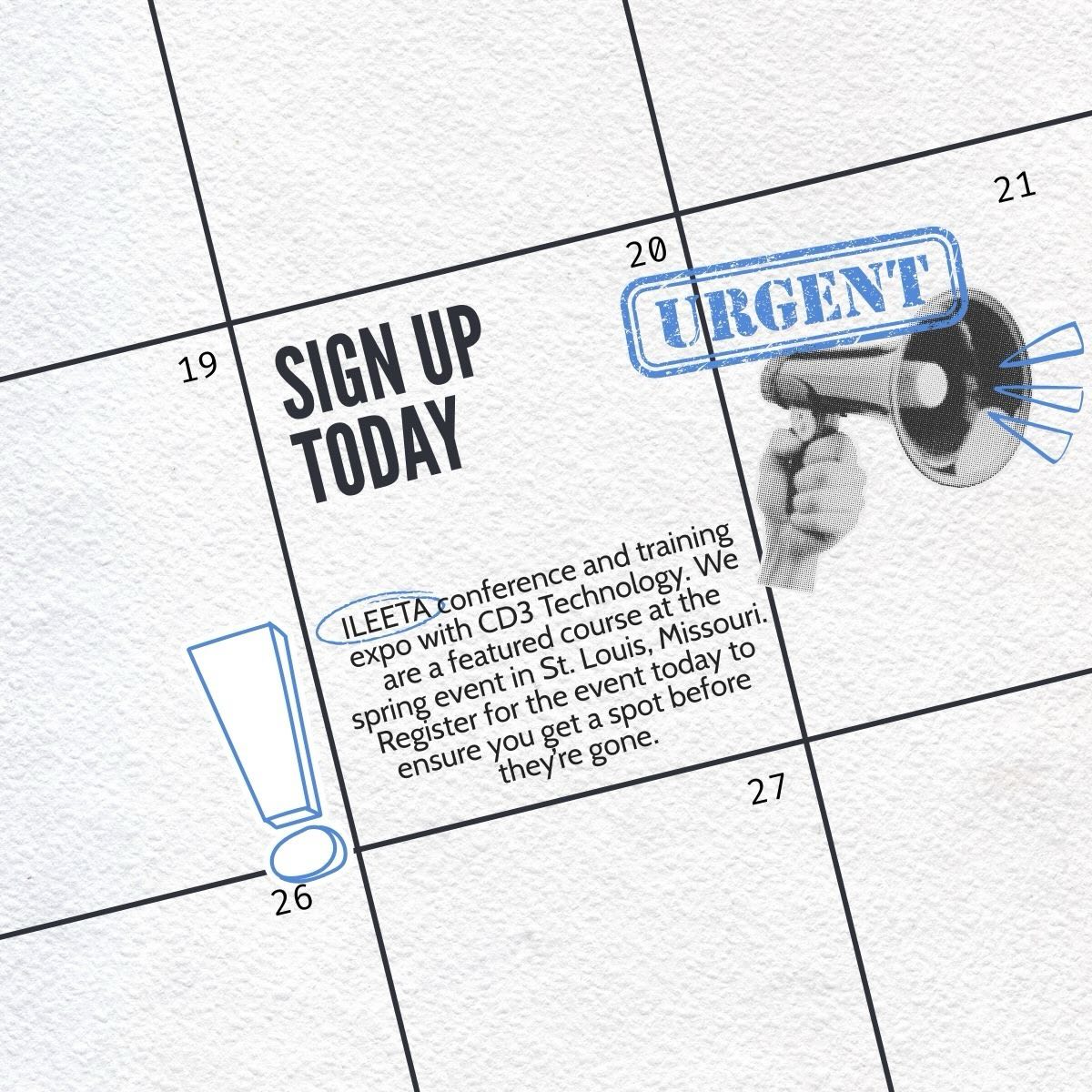 If you’re attending the International Law Enforcement Educators and Trainers Association (ILEETA) conference in St. Louis Missouri this March, registration is now open for certification courses. We will be there teaching our instructor course for both the CD3 G.L.O.V.E. and E-Band. This course will show individuals the basics of the devices, the medical considerations, and cover the potential uses and scenarios for the device. Our course will be 8:00 am -4:45 pm, Friday March 20th. Pre-registration is required for certifications. Registration is limited to conference attendees. If you register for a limited registration course and have not registered for the conference within 24-hours your certification registration will be canceled.
Register for our course today. Linked and saved under “Events” on our page highlights.
