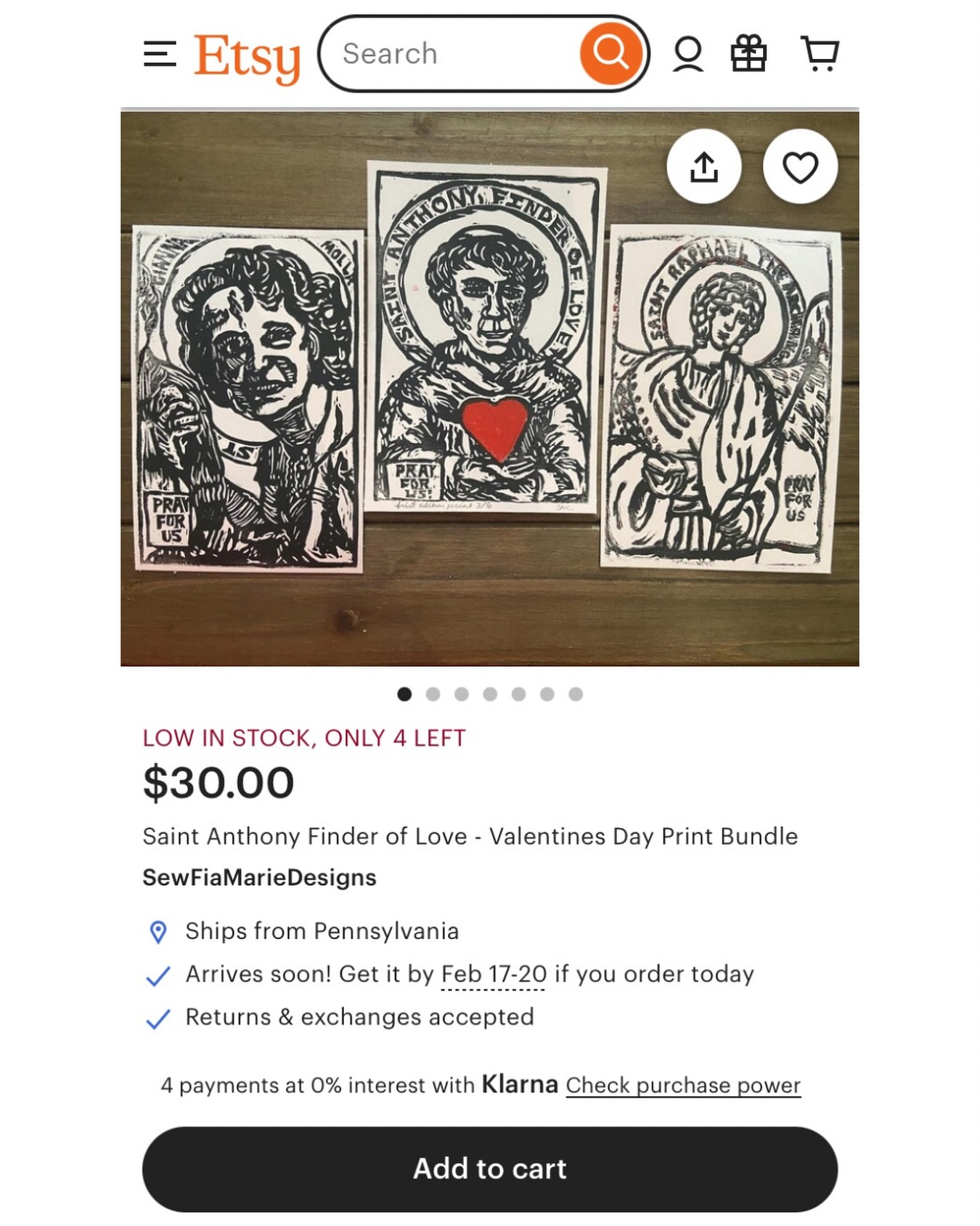 New Valentines Day Print Bundle available in my Etsy shop! Link in bio to my Etsy Shop
Currently 4 print bundles available features first edition prints of Saint Anthony Finder of Love and reprinted prints of Saint Gianna and Saint Raphael the Archangel. All items are hand made, each print bundle will have some variations from one another, each print is approximately 4.25”x6.5” (printed area roughly 4”x6”).
#catholic #linocut #valentines #etsy #foryoupage